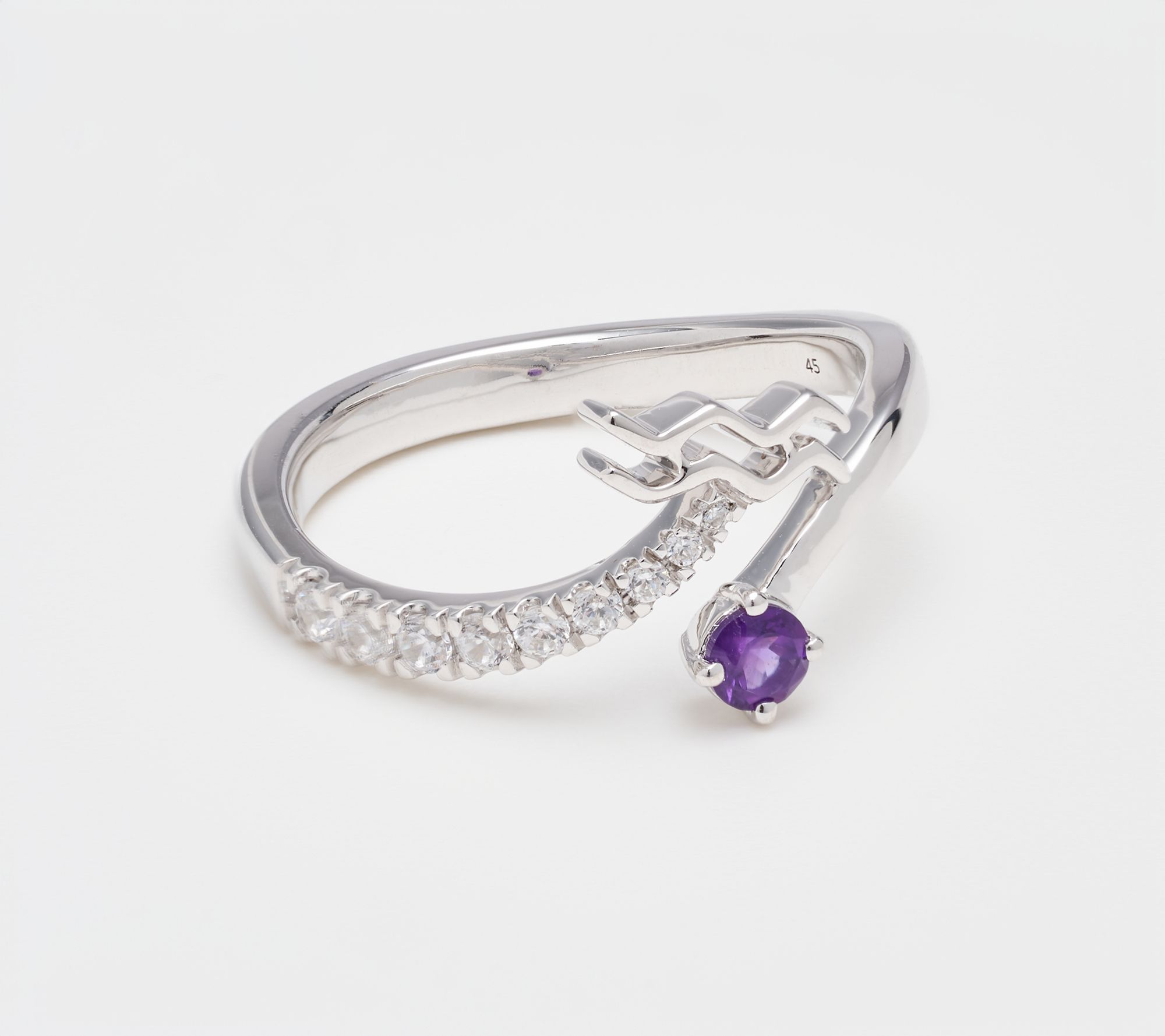 Fire Light Lab Grown Diamond 0.25 cttw Zodiac Ring, Sterling Silver