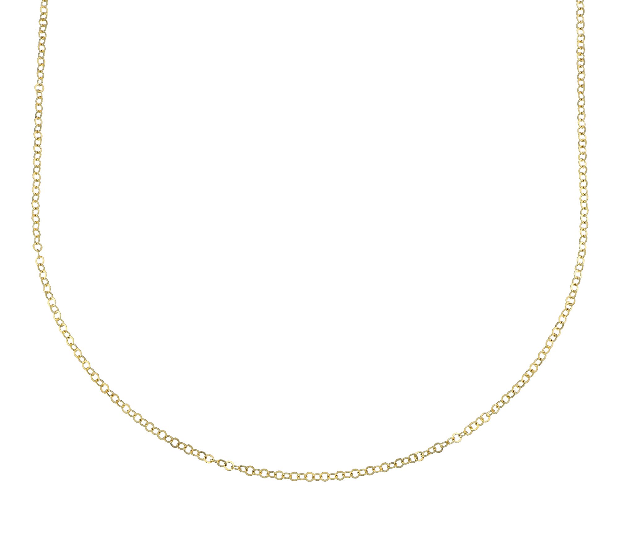 Adorna 14K Gold 2mm Solid Rolo Chain Necklace