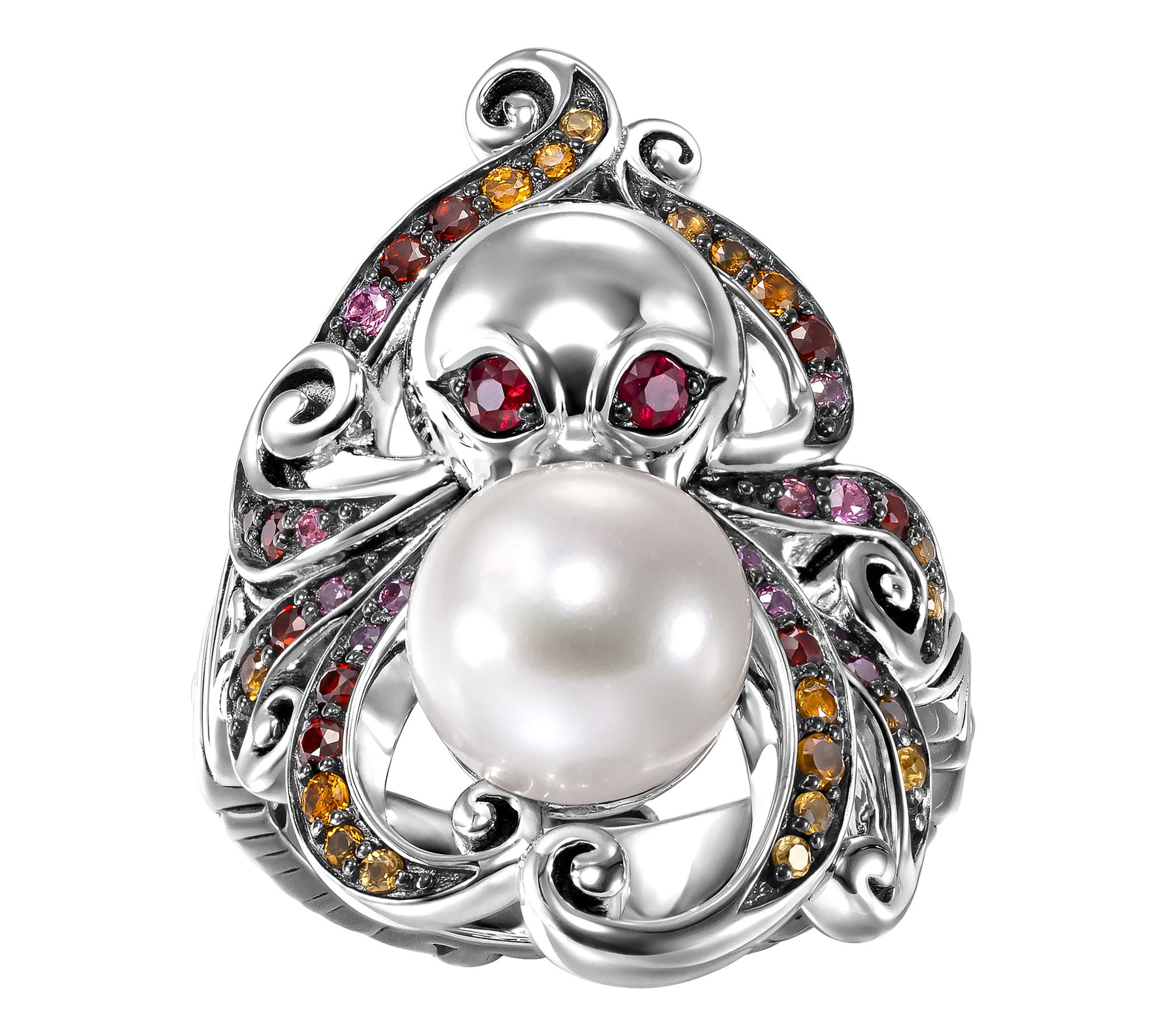 Third Person Sterling Silver Sea & Soul OctopusGemstone Ring