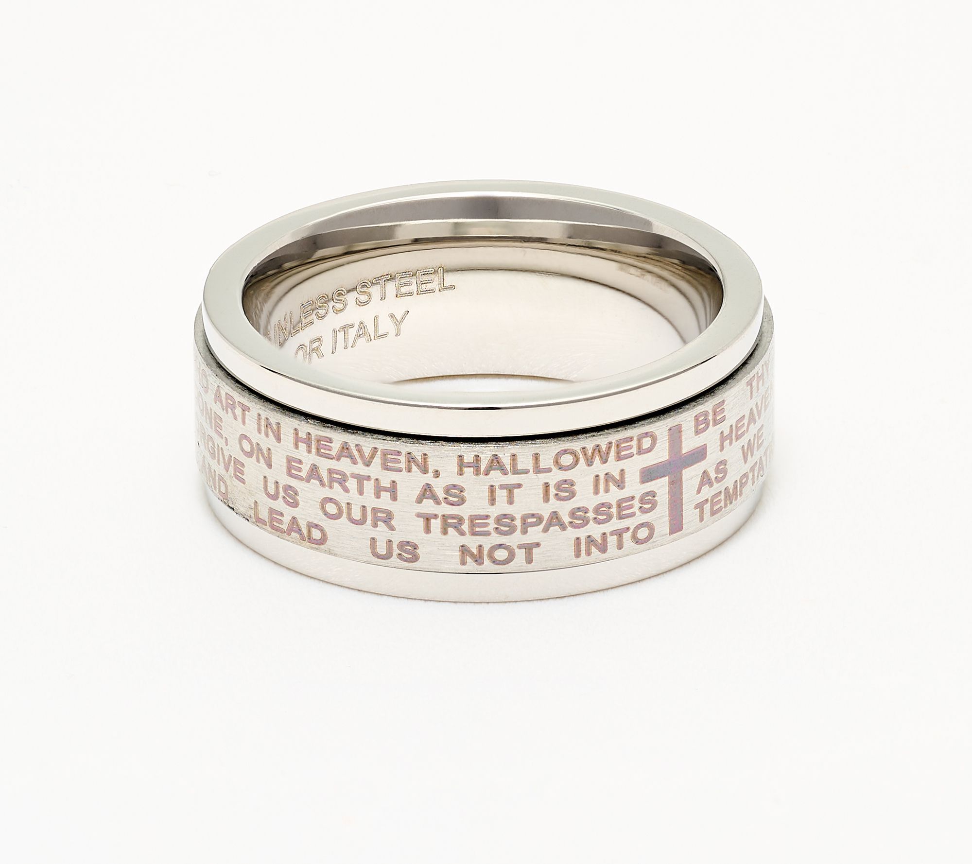"As Is" David Markstein Stainless Steel Spinning Prayer Ring
