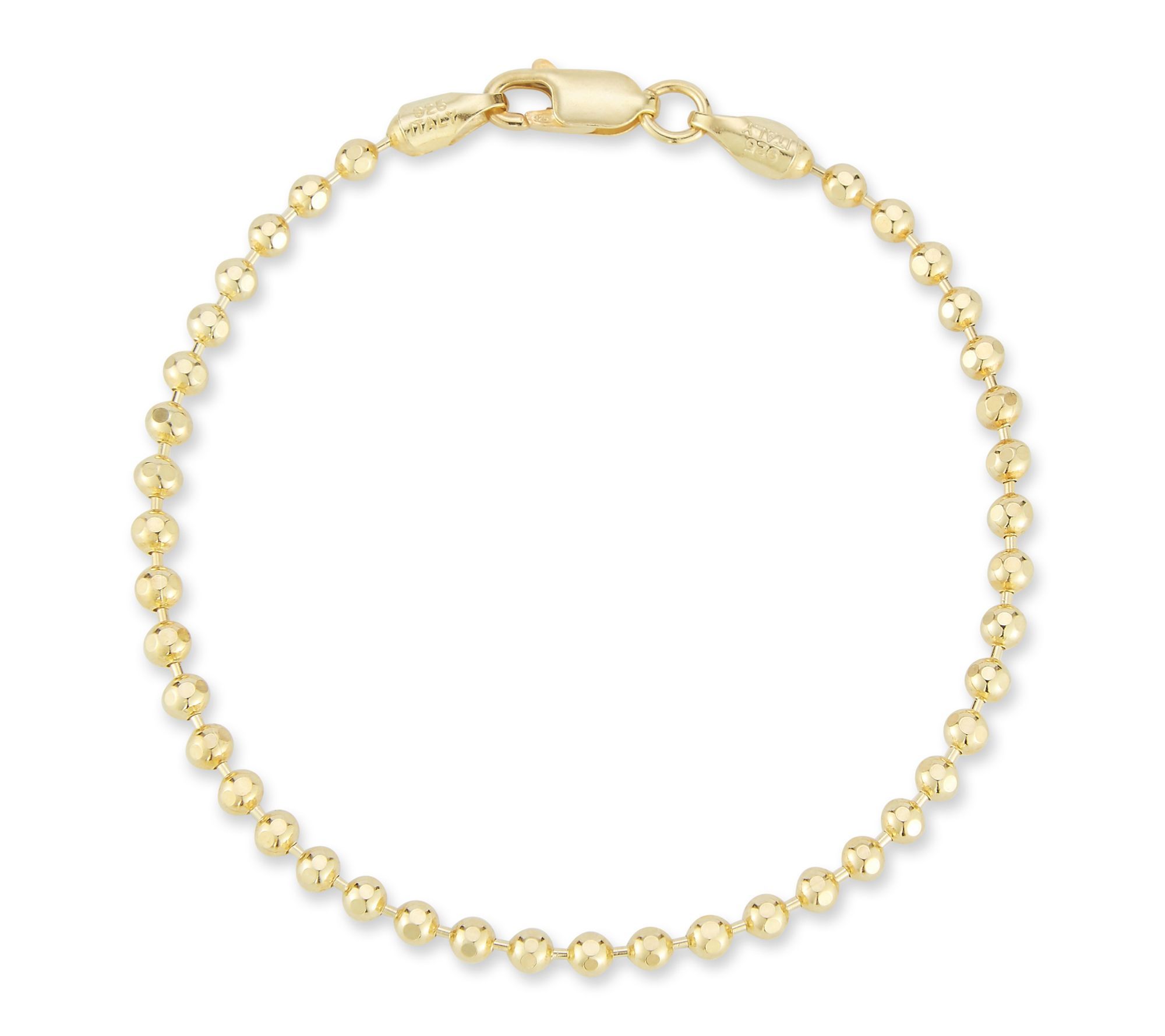Italian Silver 10" Ball Chain Ankle Bracelet, Sterling