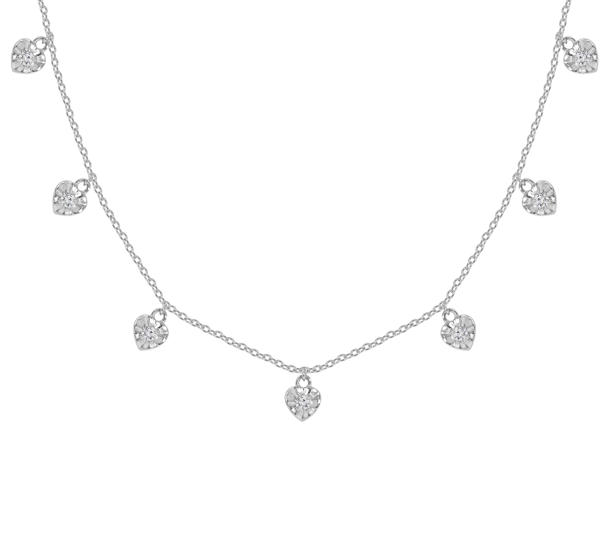 Fire Light Lab Grown Diamond Drop Station Necklace, Sterling