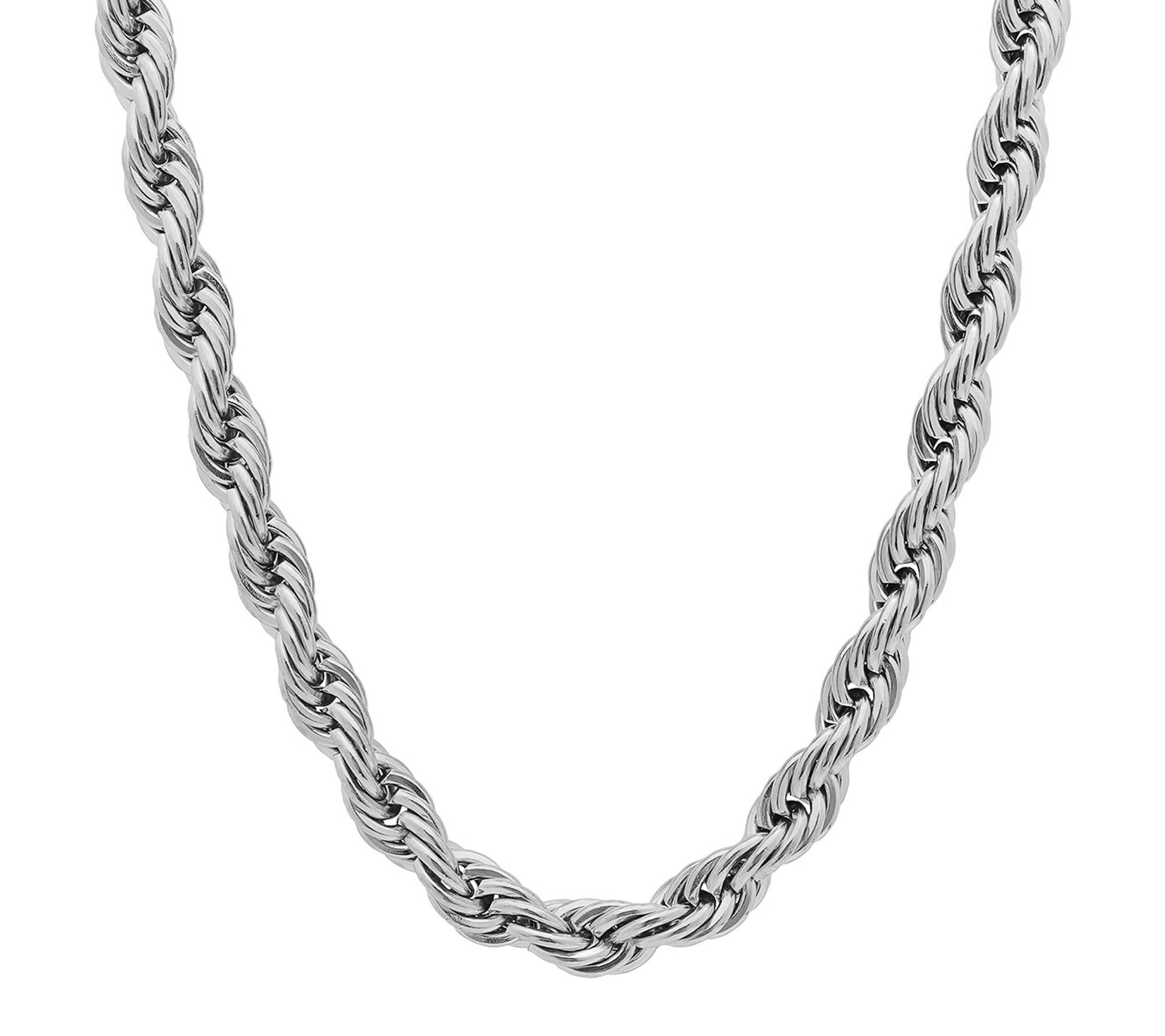 Steel by Design Men's Thick Rope Chain Necklace