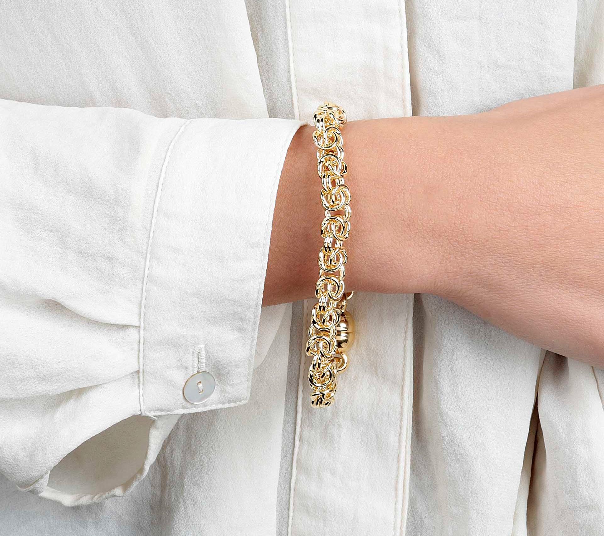 Oro Nuovo 7 1 4 Byzantine Bracelet 14K Gold Over Resin QVC