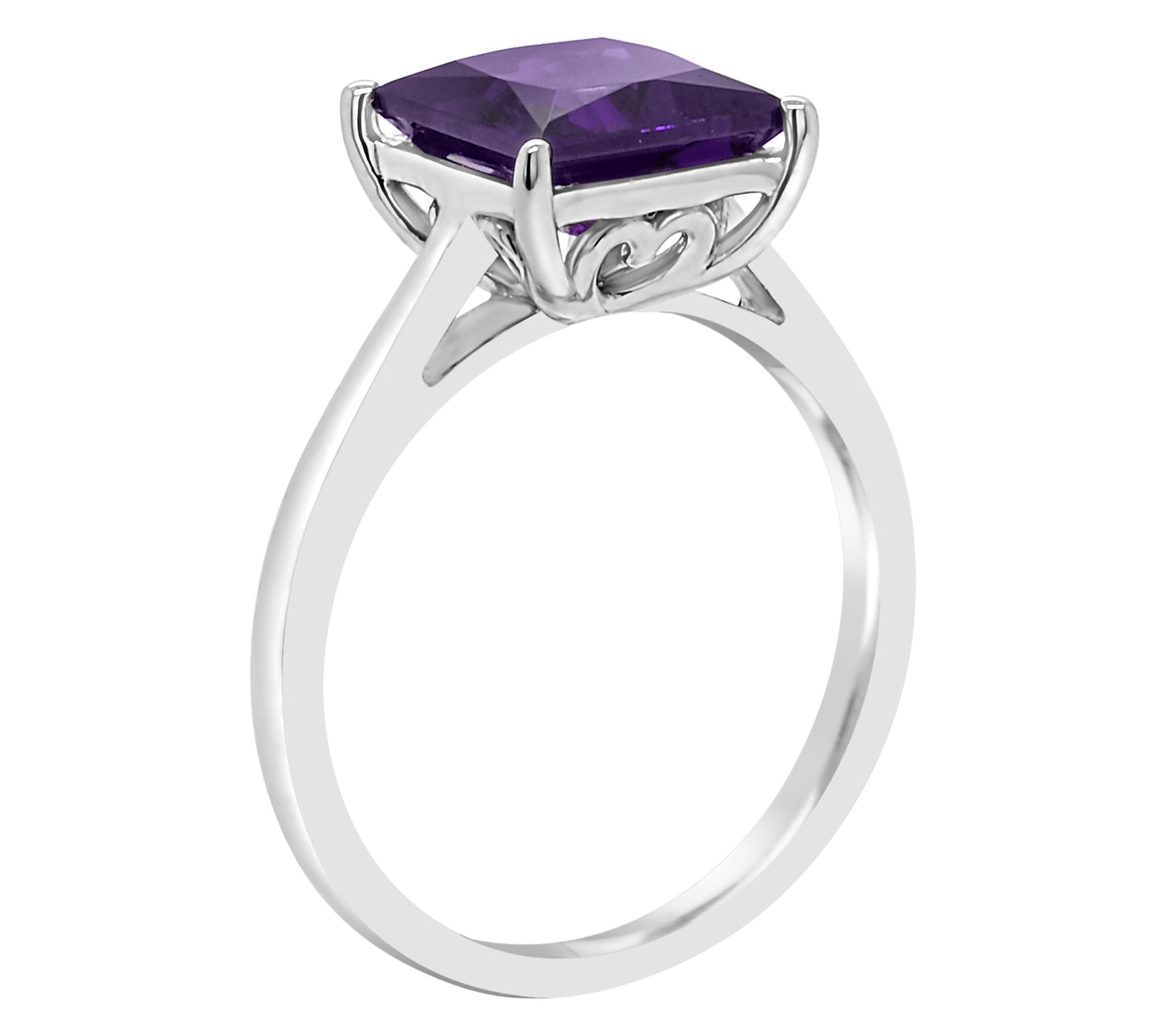 Sterling Silver 2.10 cttw Princess-Cut Amethyst Ring - QVC.com