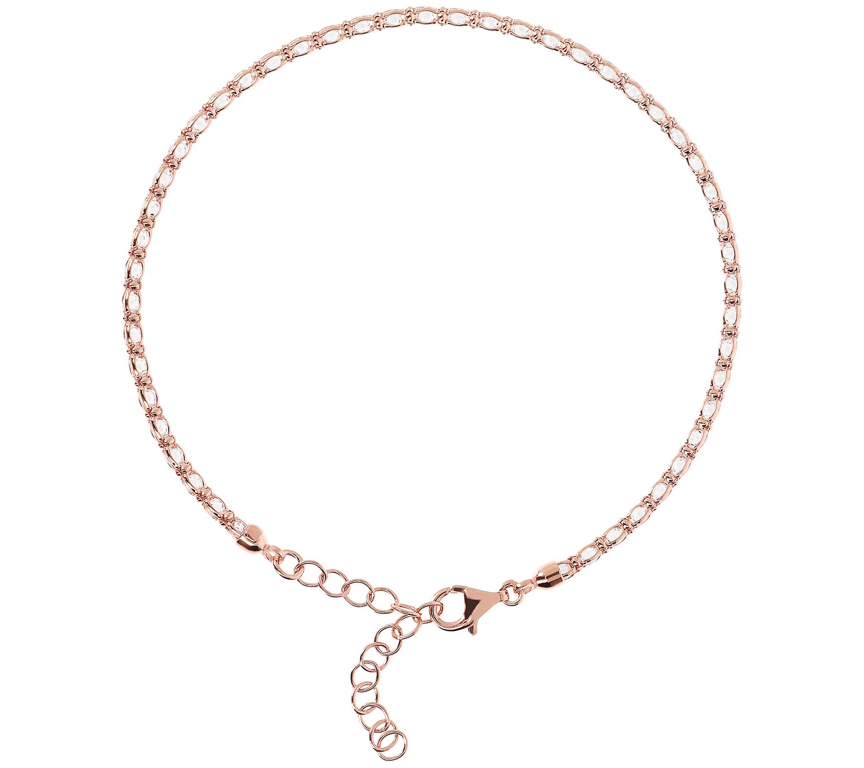 Diamonique 6.70 cttw Sterling Caged Tennis Ank  le Bracelet