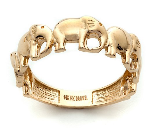 Adi Paz 14K Gold Elephant Band Ring