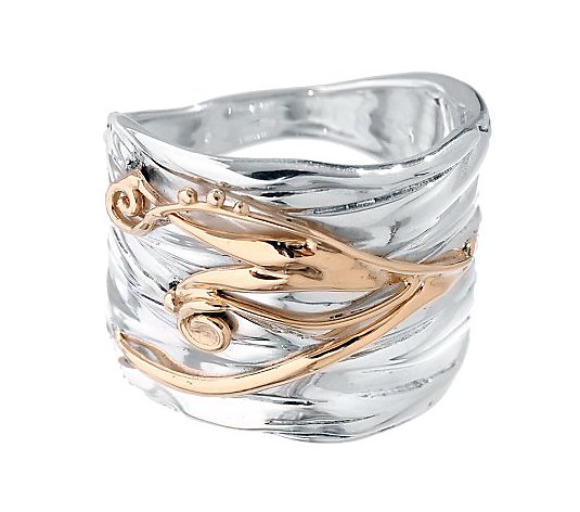 Hagit Gorali Sterling & 14K Gold Textured Ring