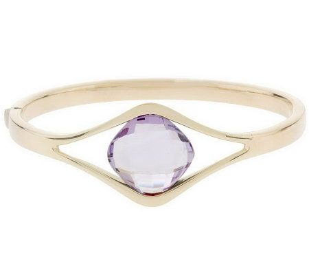 Arte d'Oro 7" 10 ct tw GemstoneTension Set Bangle 18K Gold, 13.4g