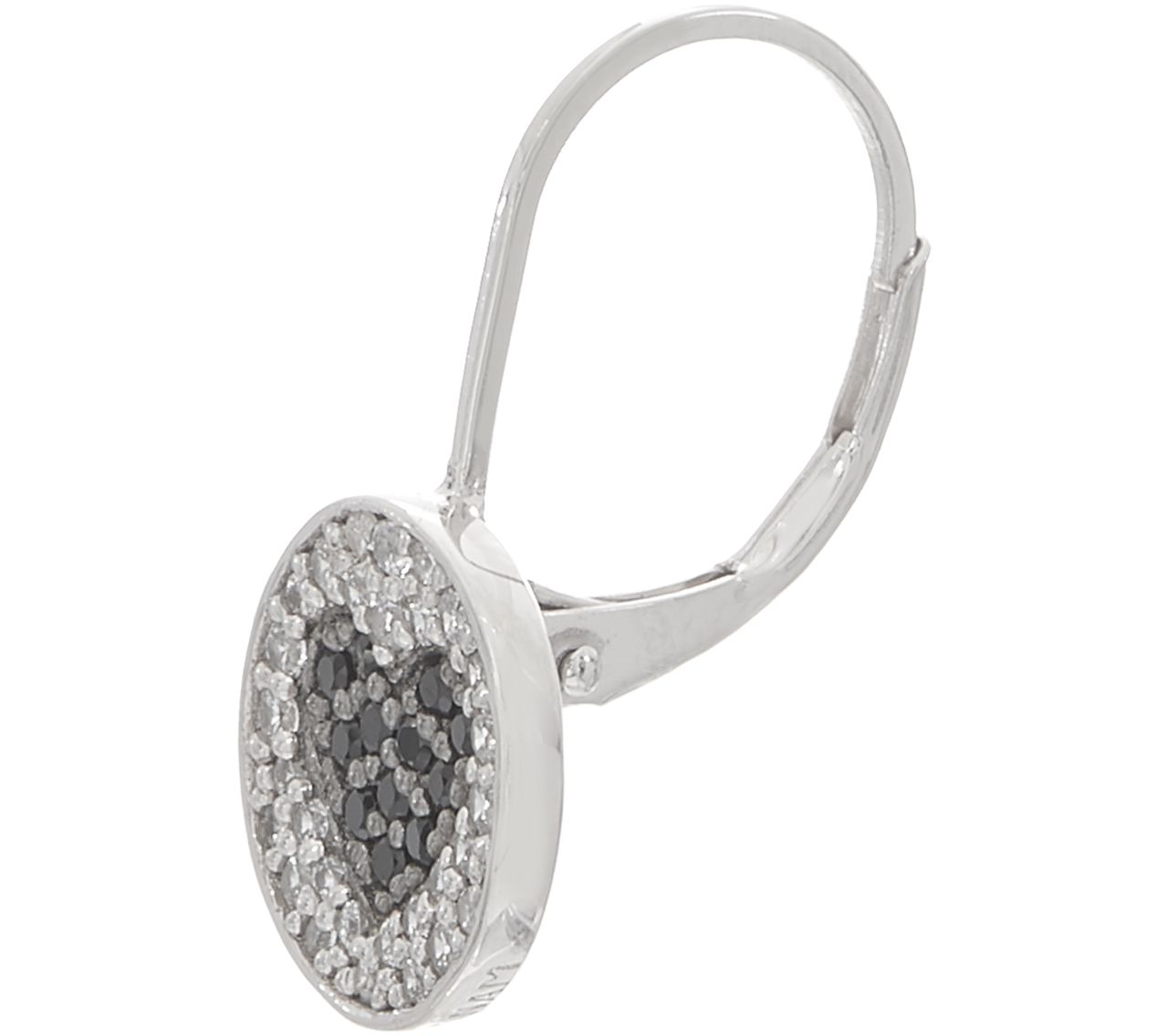 Diamonique Motif Lever Back Earrings, Sterling