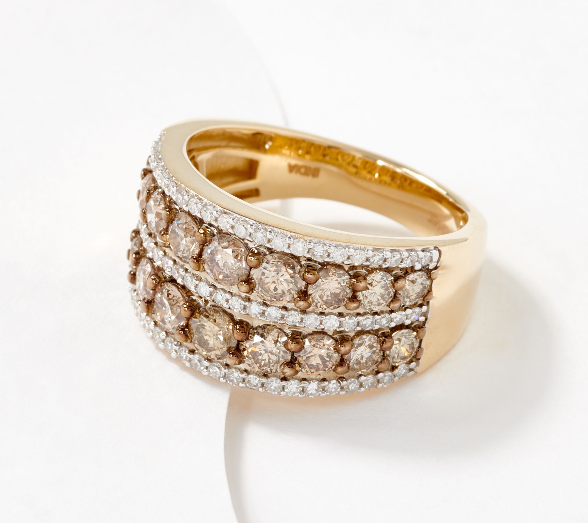 Affinity 14K Gold Champagne Diamond Band Ring, 2.00cttw