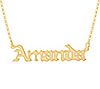 14K Plated Sterling Gothic Font Personalized Na me Necklace, 1 of 1