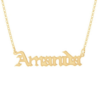 14K Plated Sterling Gothic Font Personalized Na me Necklace