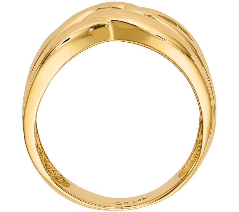 14K Gold Polished Woven Ring