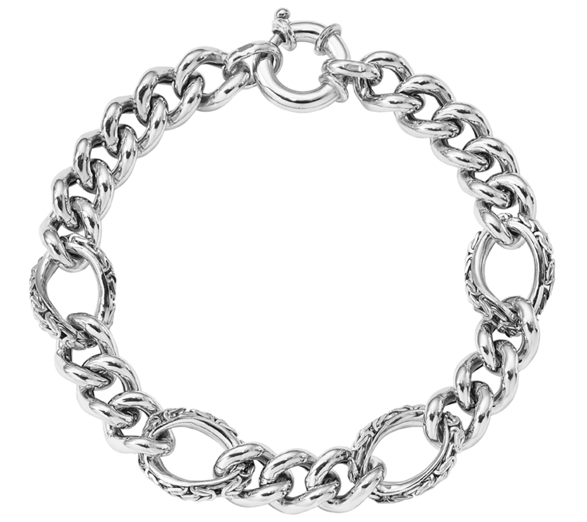 Italian Silver Curb Link Bracelet, 21.1g - QVC.com