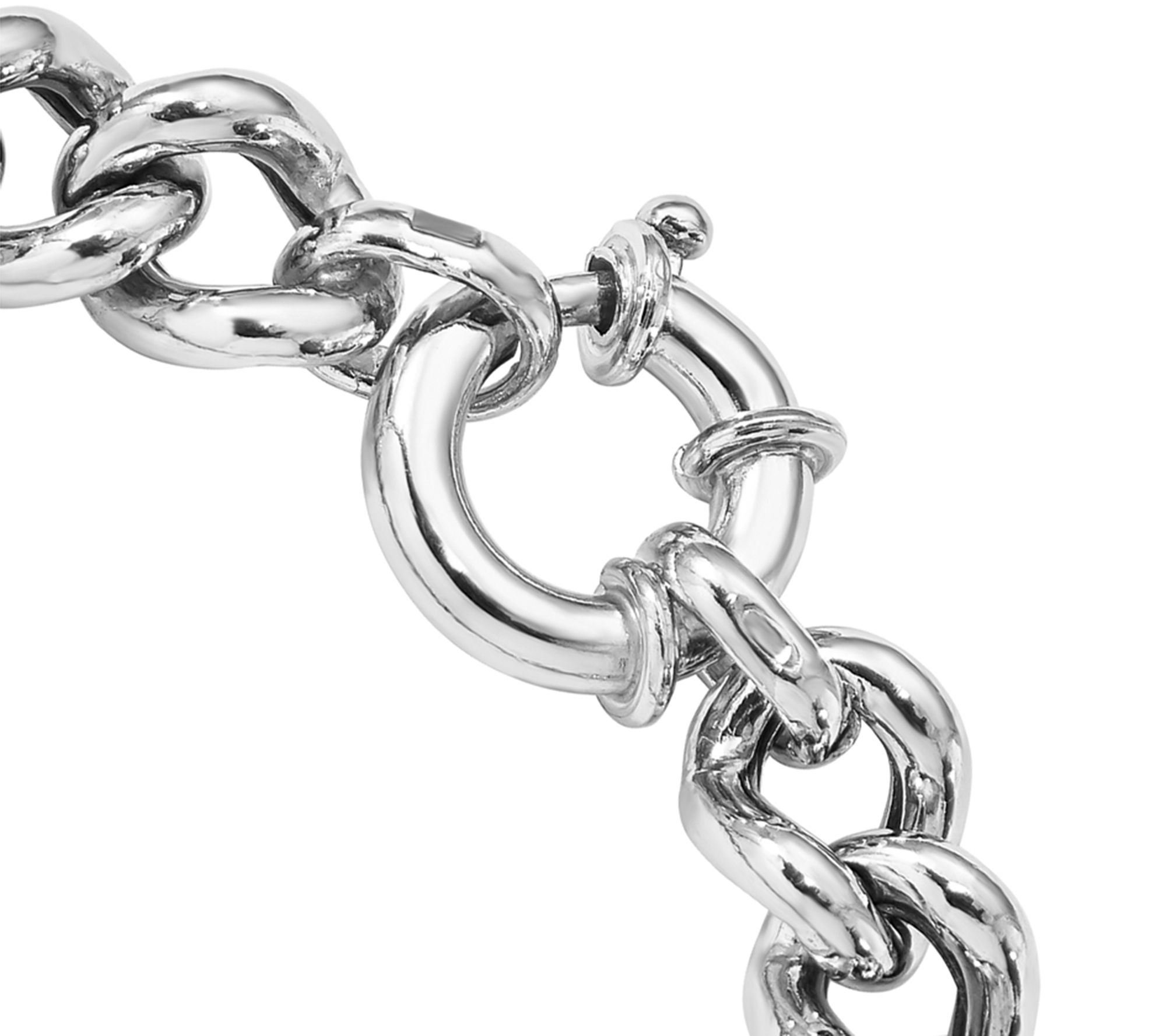 Italian Silver Curb Link Bracelet, 21.1g - QVC.com