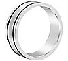 Men's Double Black Inlay Stainless Steel Weddin g Band, 1 of 1