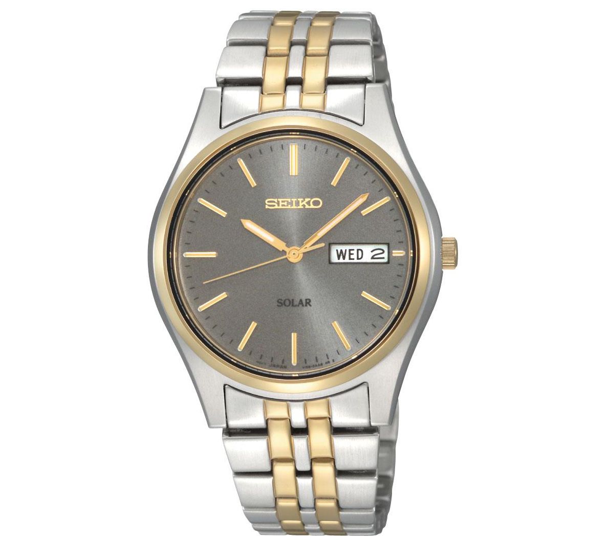 Seiko silver tone on sale solar men's watch