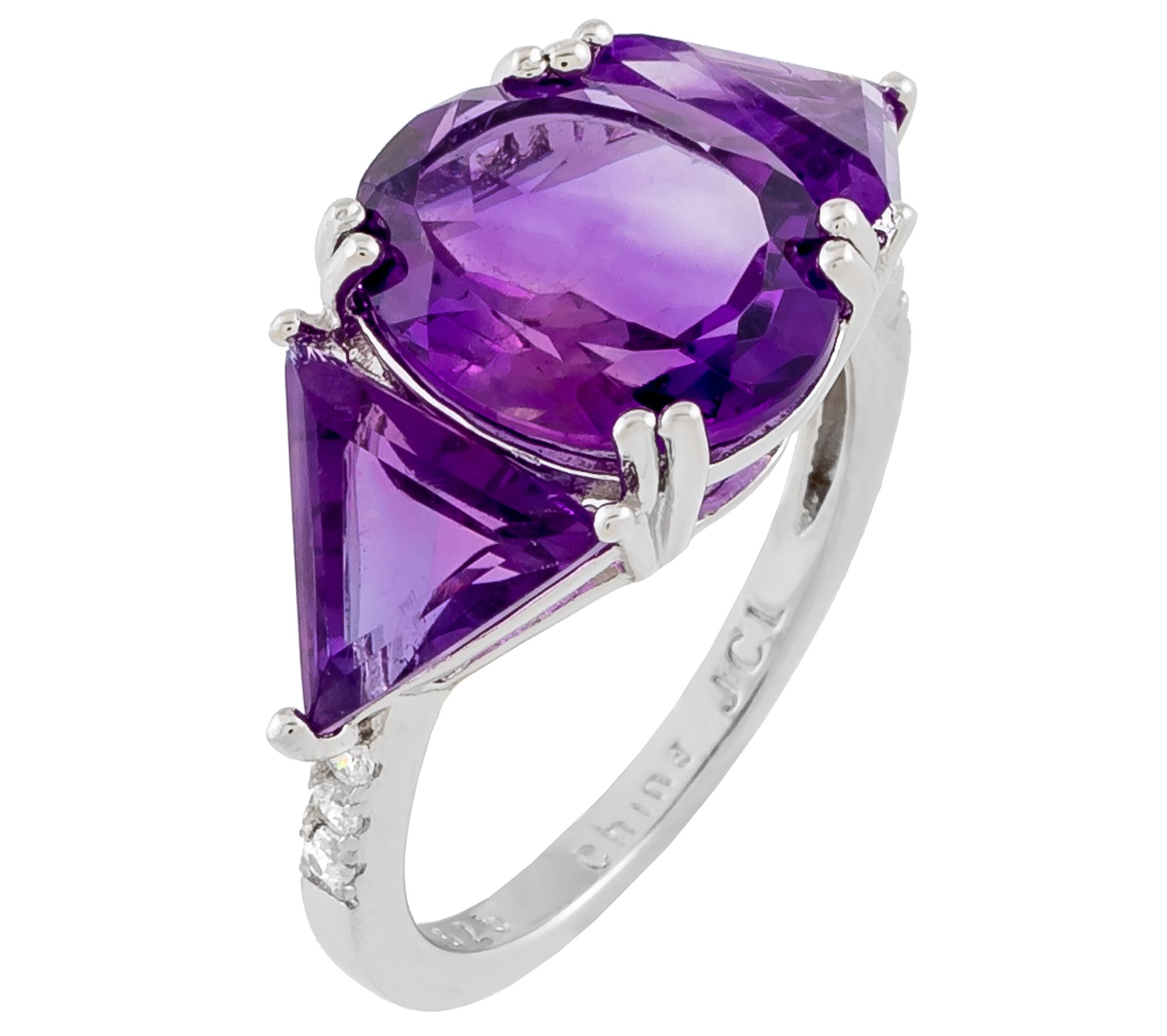 Sterling Silver 6.90 Multi-Gemstone EngagementRing - QVC.com