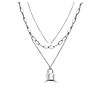 Steel by Design Multi-Layer Paperclip Lock & He art Necklace