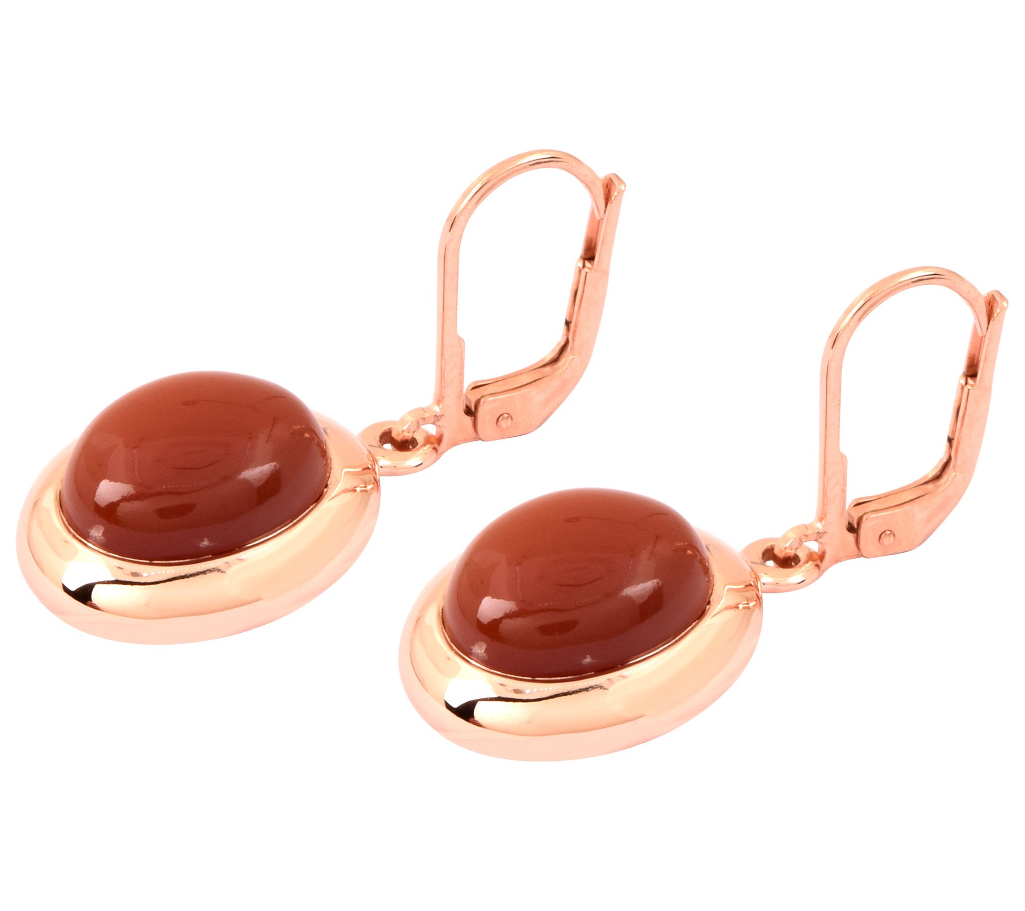 Affinity Gems Chocolate Moon Stone Lever Back Earrings