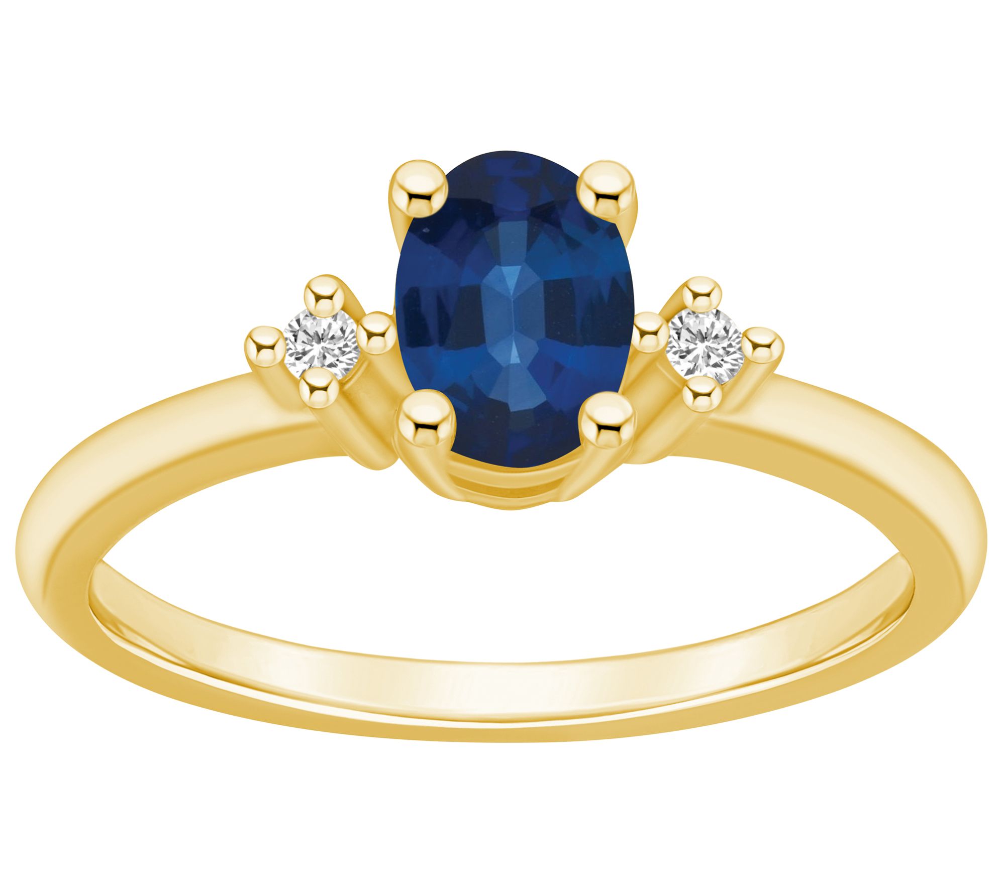 Affinity Gems Oval Gemstone & Diamond Accent Ring, 14K Gold