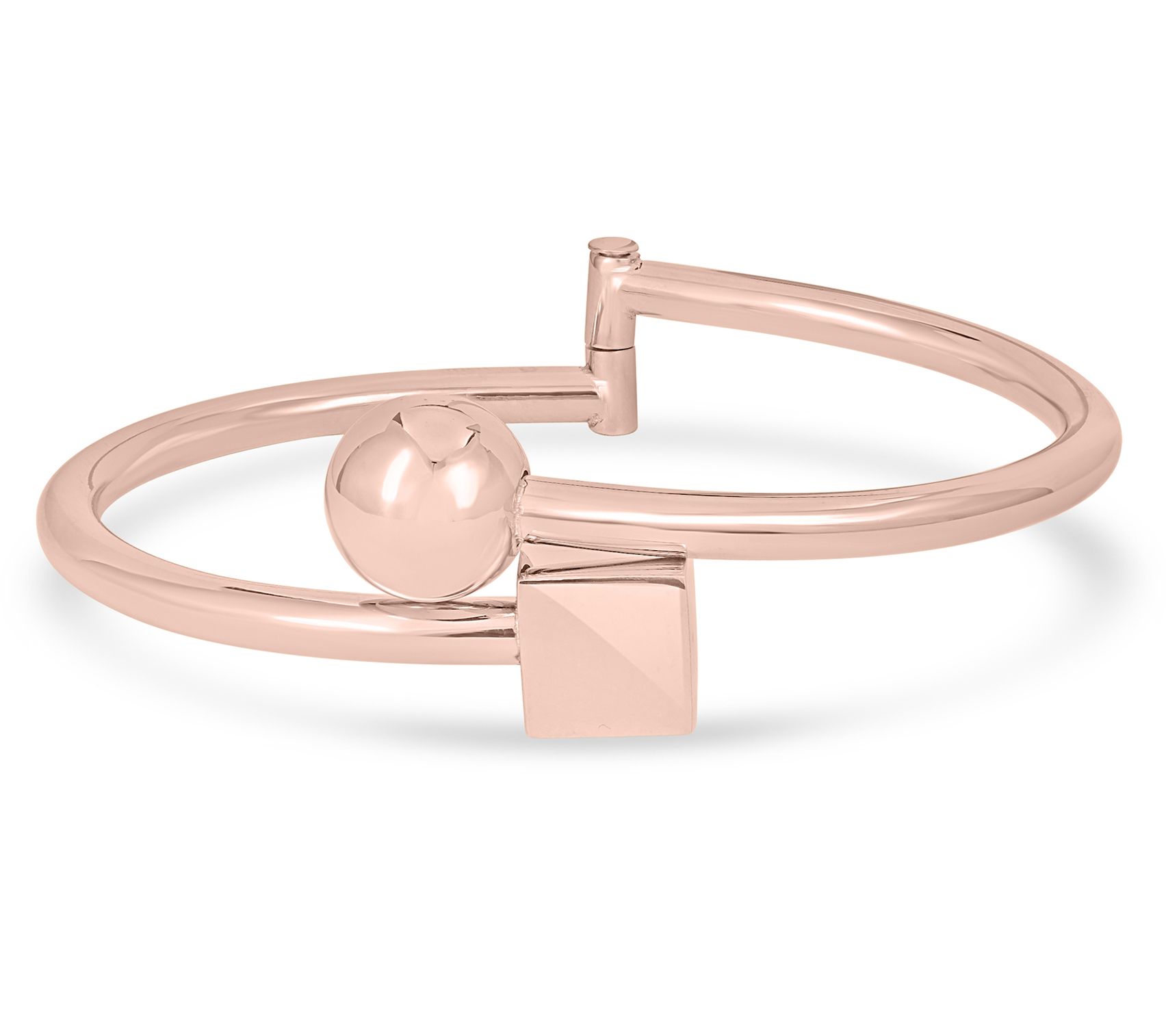 Steel by Design Bead & Cube Hinge Bangle