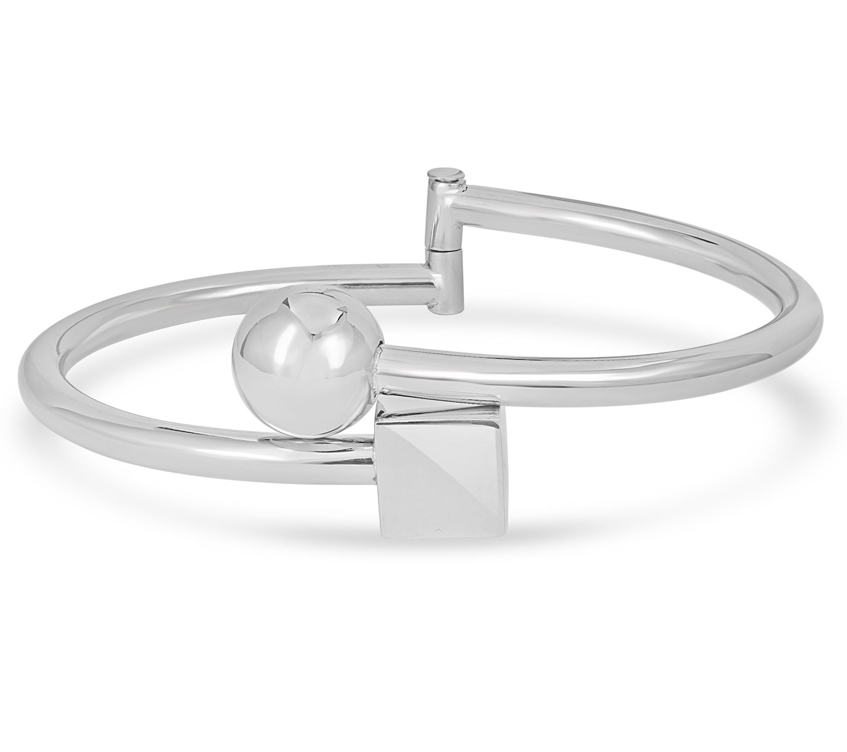 Steel by Design Bead & Cube Hinge Bangle