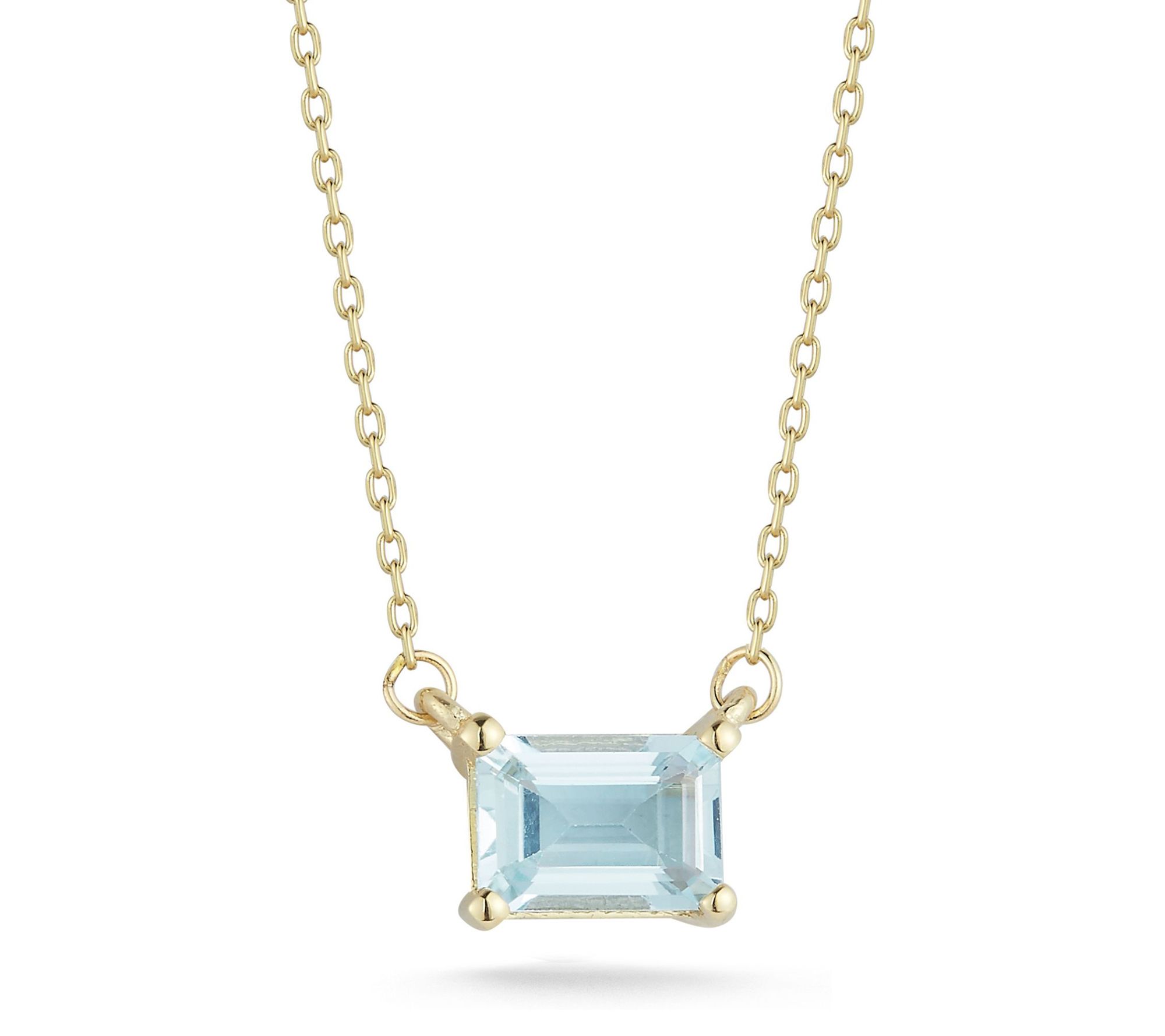 Luminosa Gold 1.00 cttw Blue Topaz Necklace, 14K