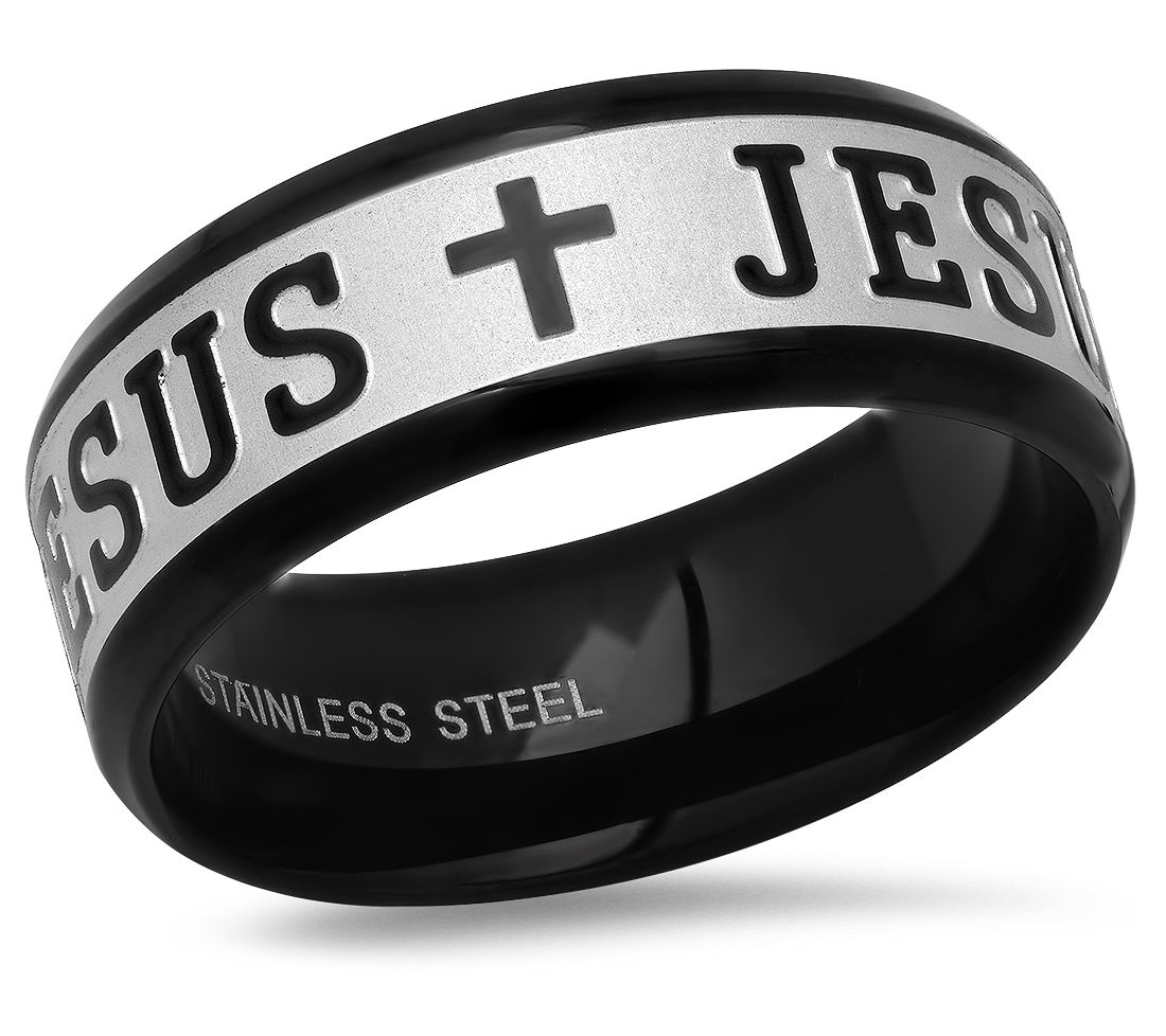 Steel by Design Men's Jesus Band Ring