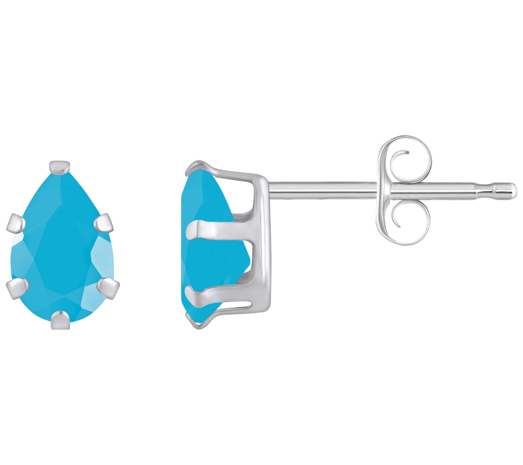 Affinity Gems Pear Cut Turquoise Stud Earrings, 10K Gold