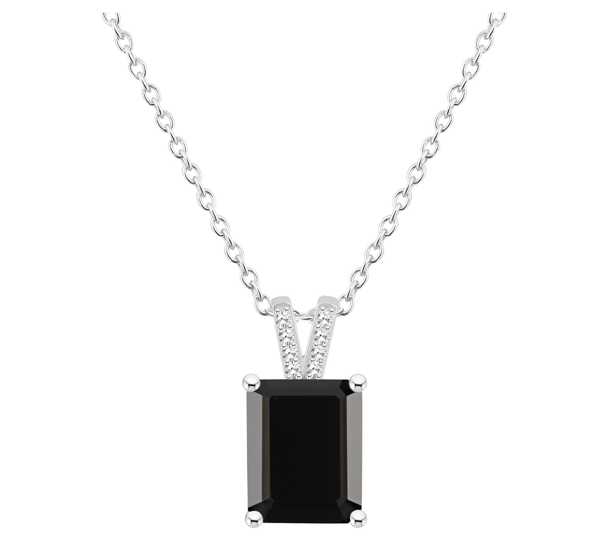 Affinity Gems Opaque Gemstone & Diamond Pendant w/ Chain