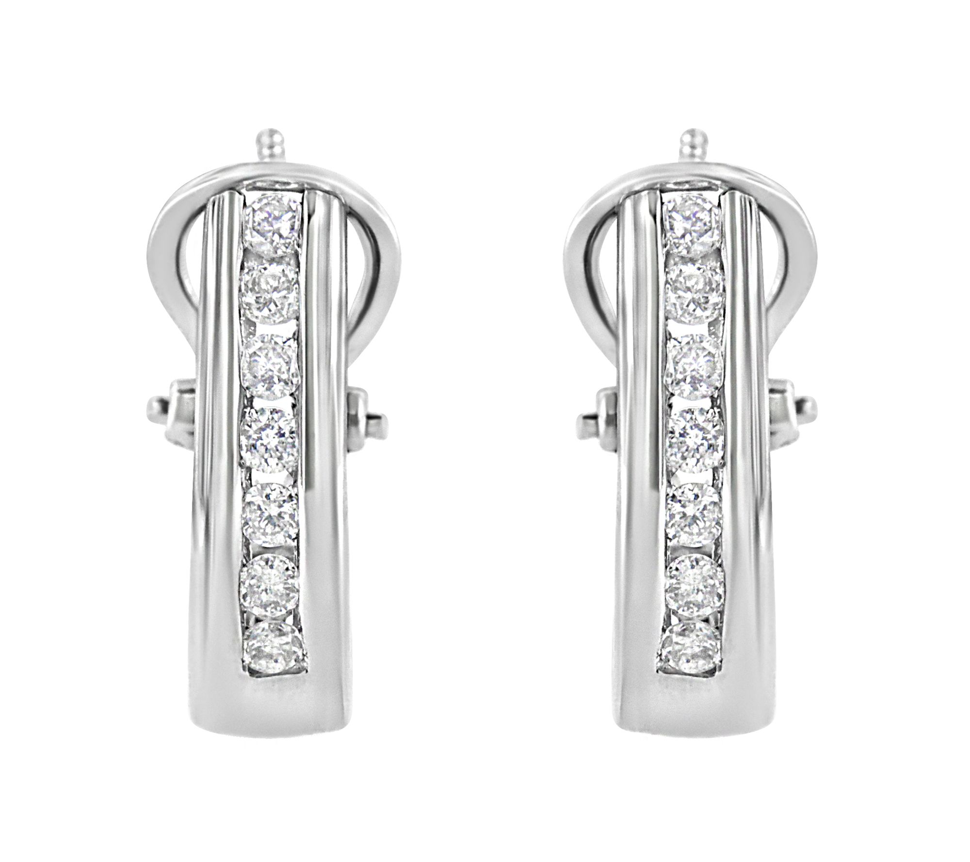 Haus of Brilliance Lab Grown Diamond Huggie Earrings, Sterlin