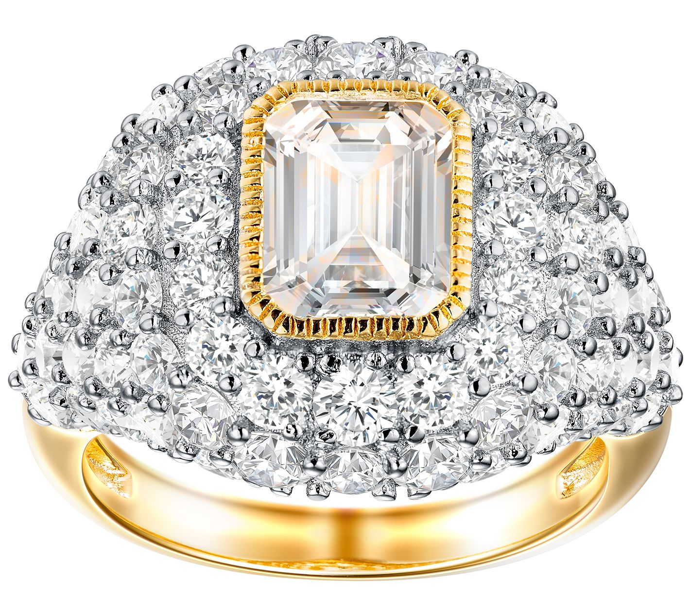 Diamonique x Jennifer Miller 5.80 cttw R ing, Sterling