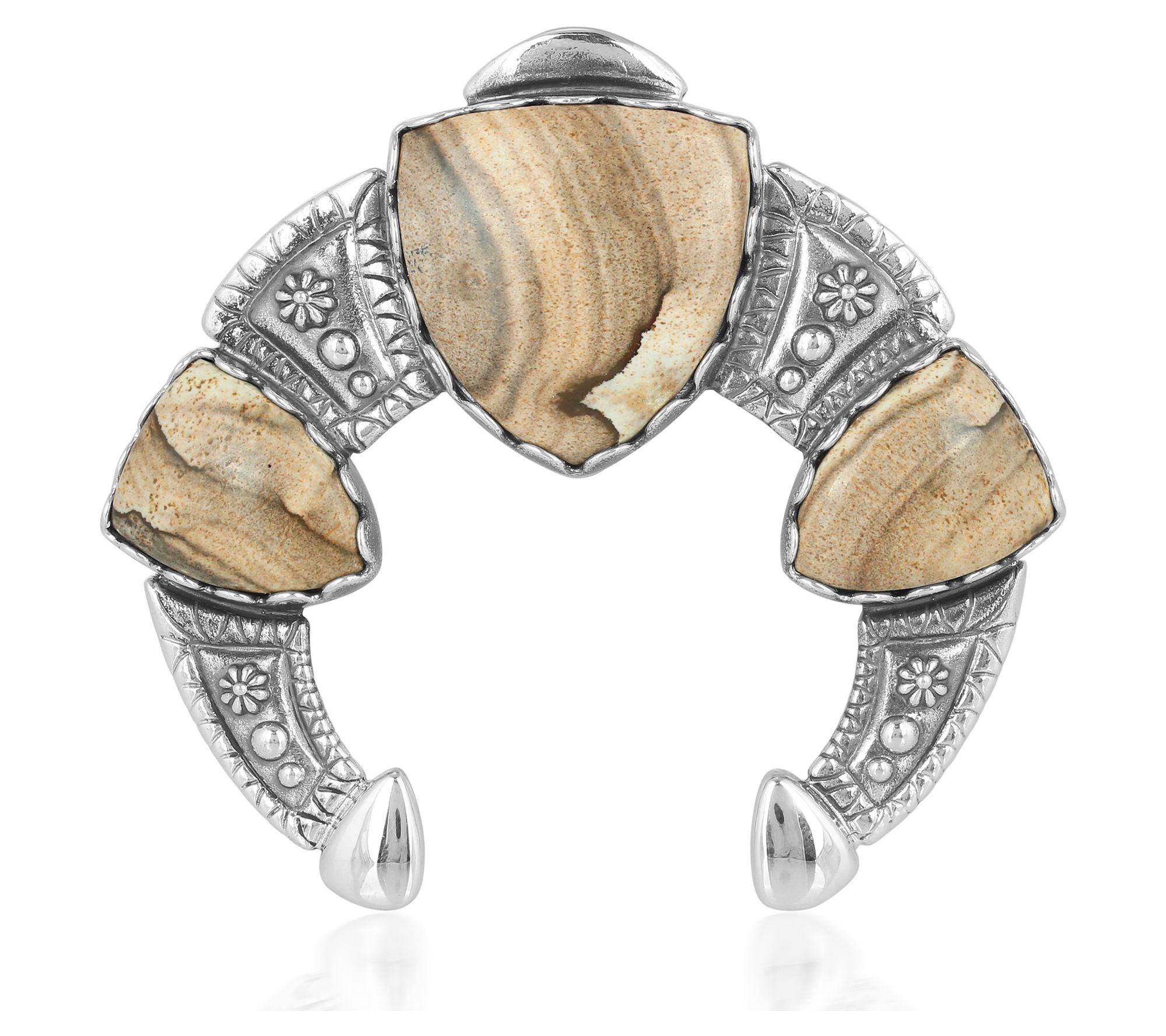 American West Sterling Shield-Shaped Gemstone Naja Enhancer