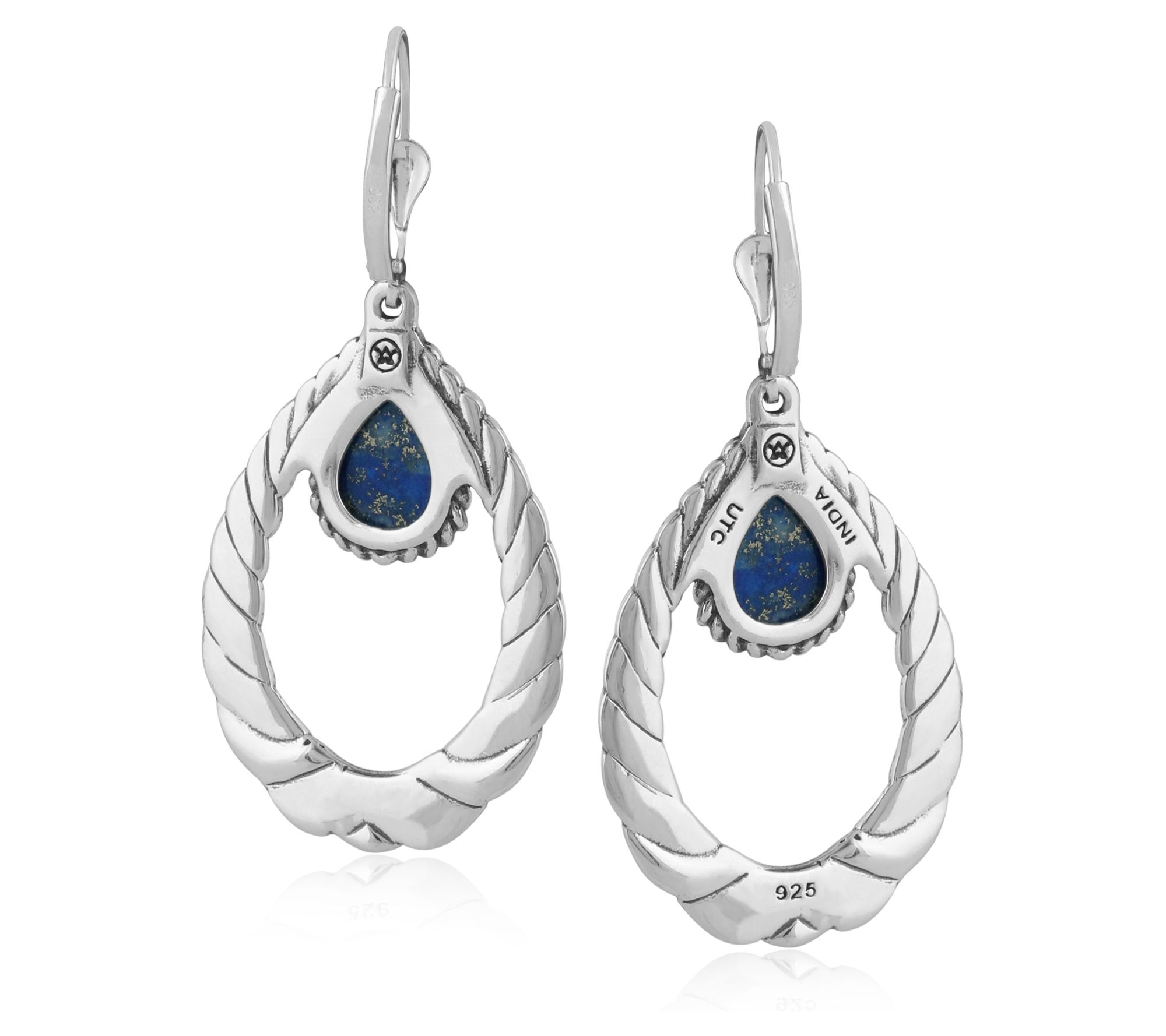 American West Sterling Silver Open Teardrop Gemstone Earrings - QVC.com