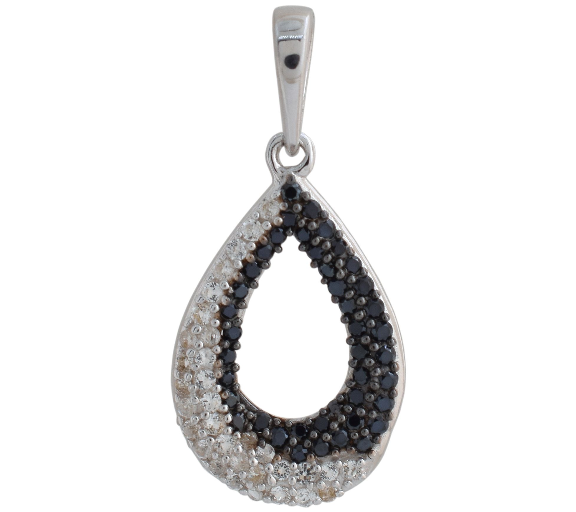 Affinity Gems Black Spinel & White Topaz Pendant, Sterling