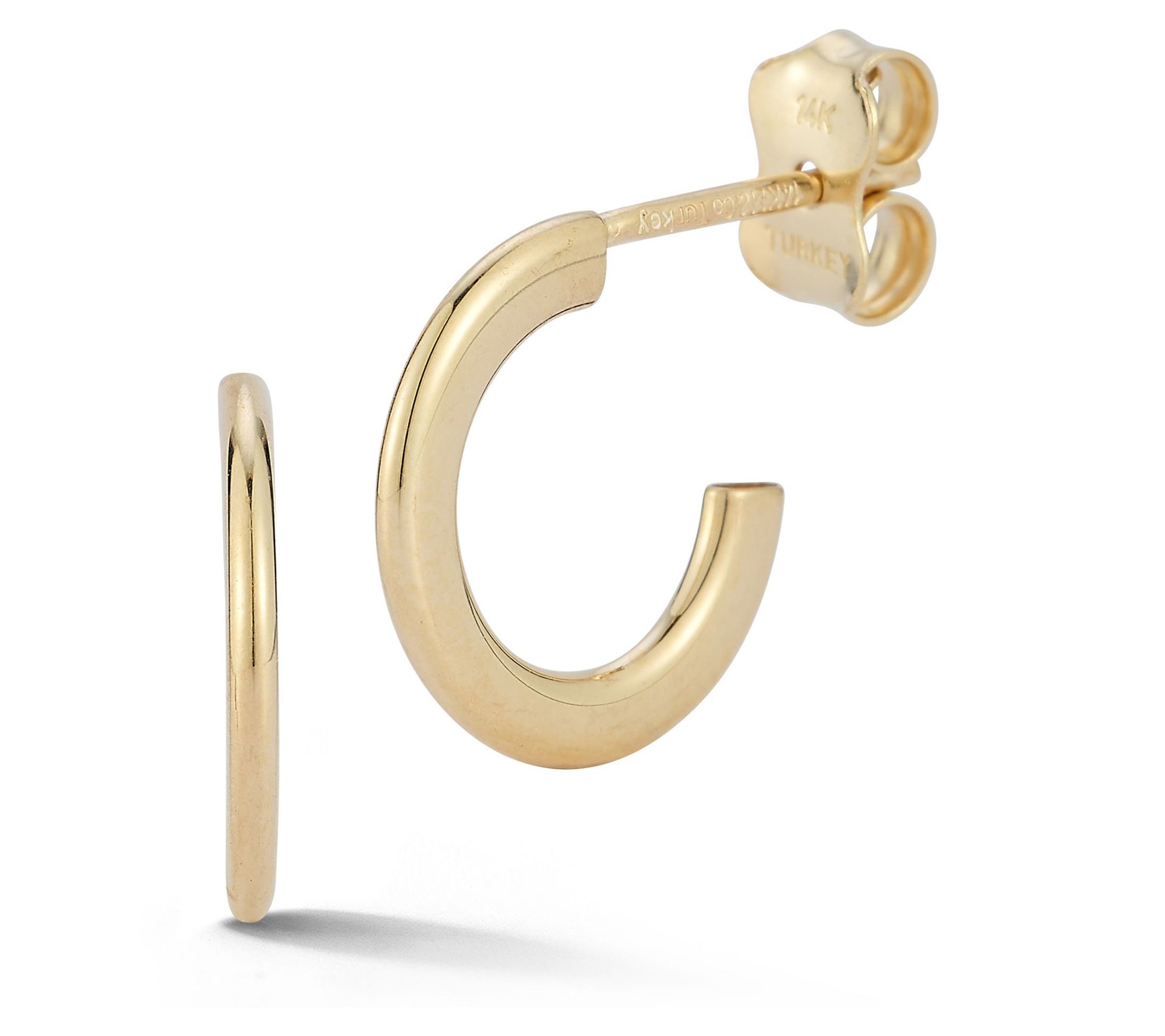 Luminosa Gold Flat Round Hoop Earrings, 14K