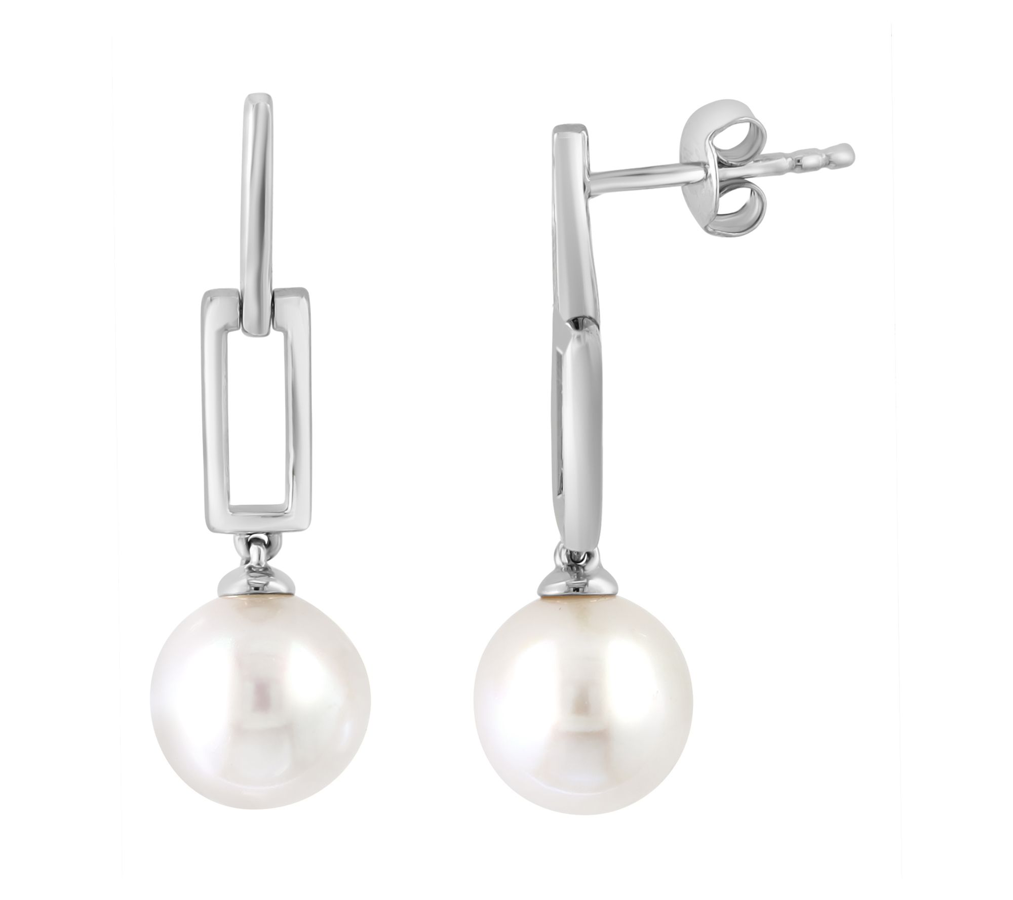 Effy Cultured Pearl Paperclip Dangle Earrings,14K Gold