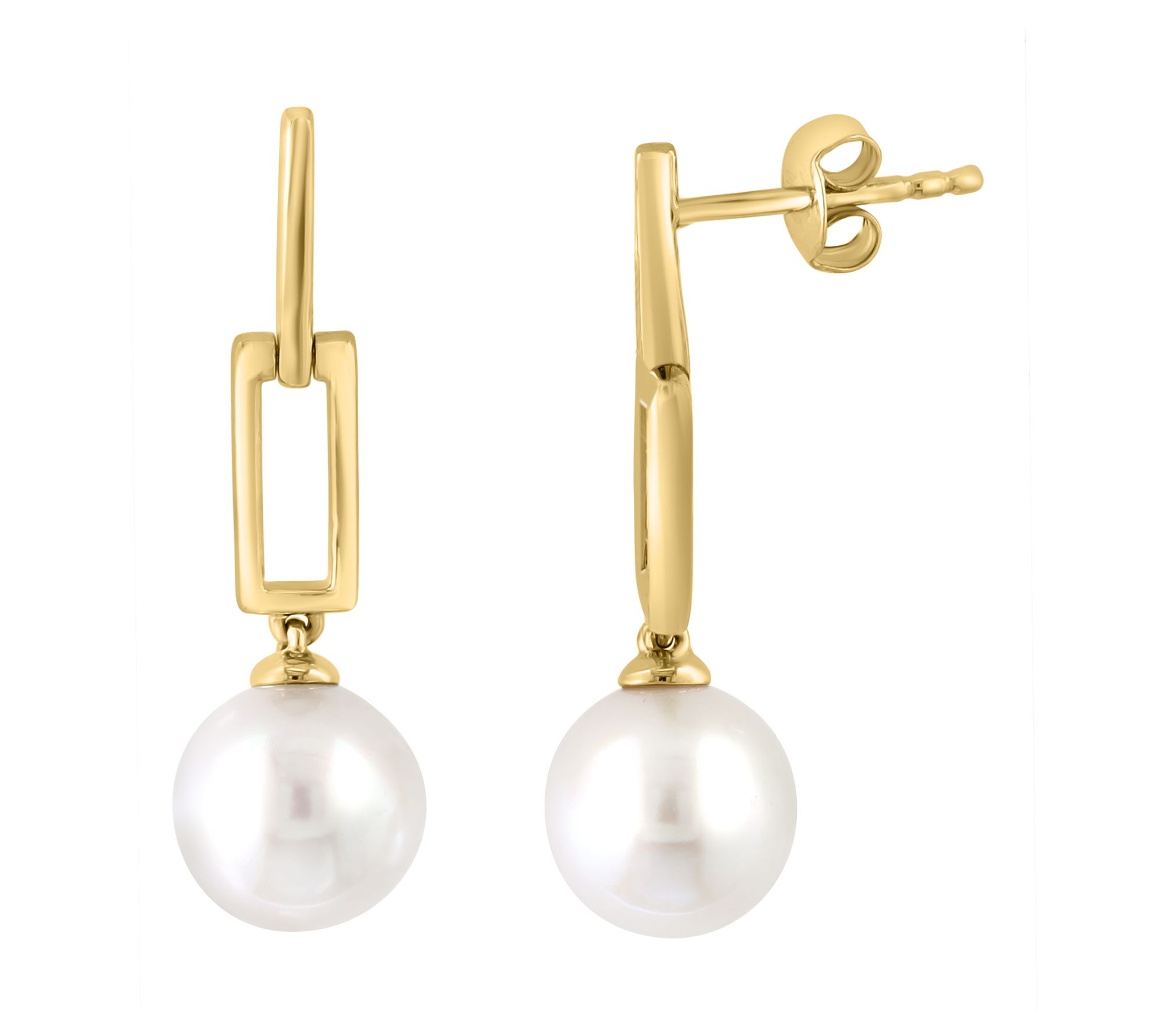Effy Cultured Pearl Paperclip Dangle Earrings,14K Gold