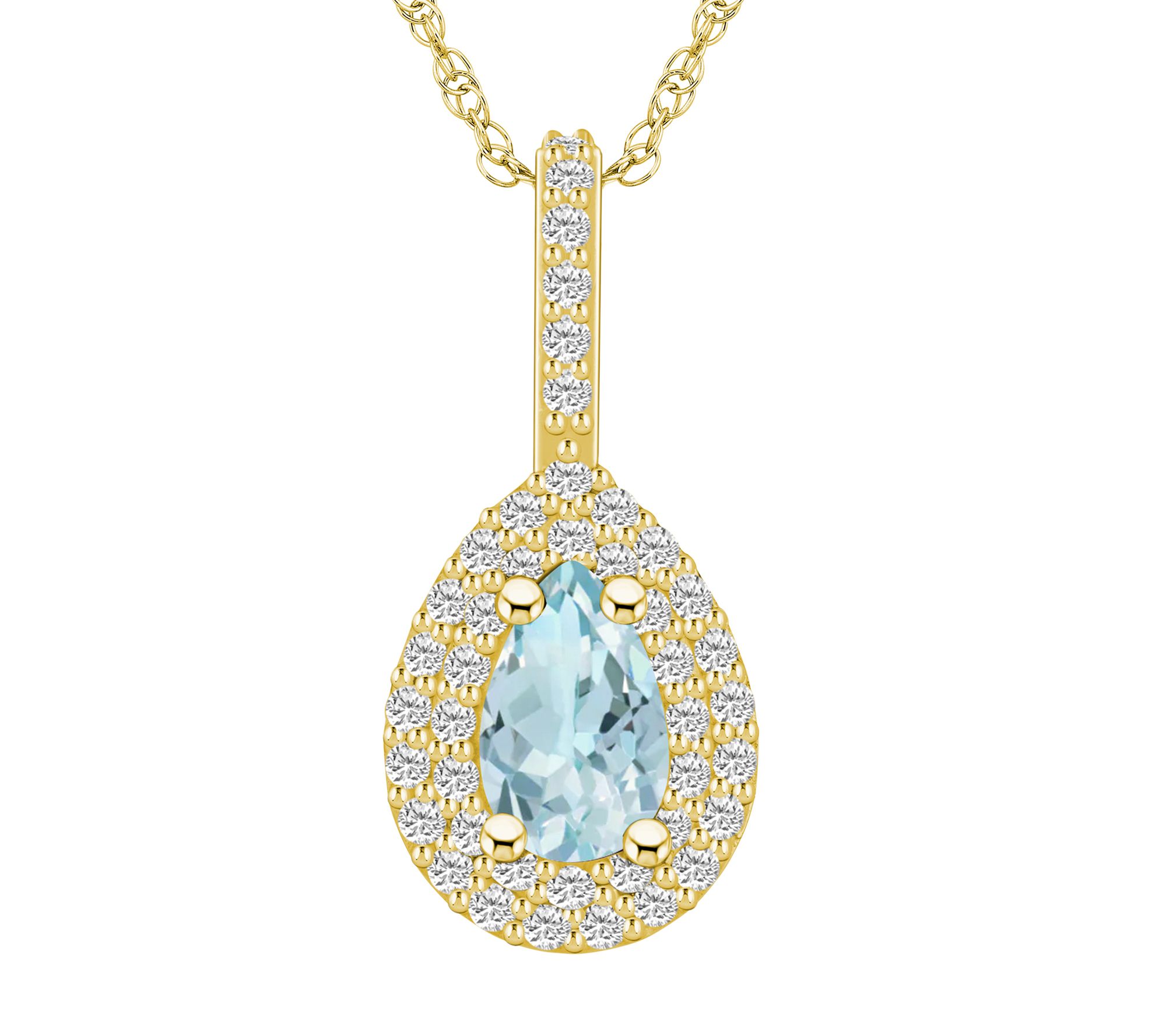 Affinity Gems Pear Gemstone & Diamond Necklace,14K