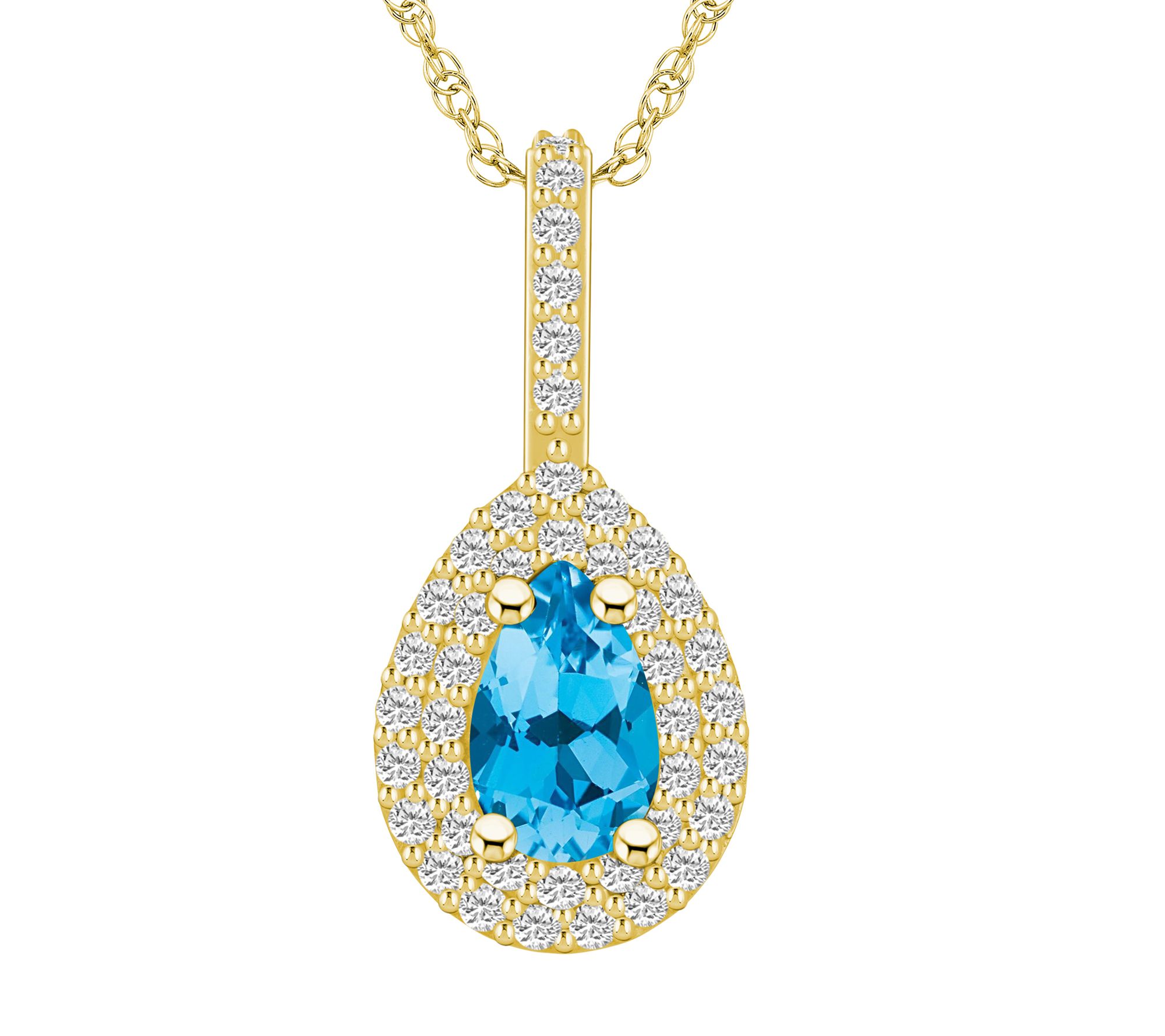 Affinity Gems Pear Gemstone & Diamond Necklace,14K