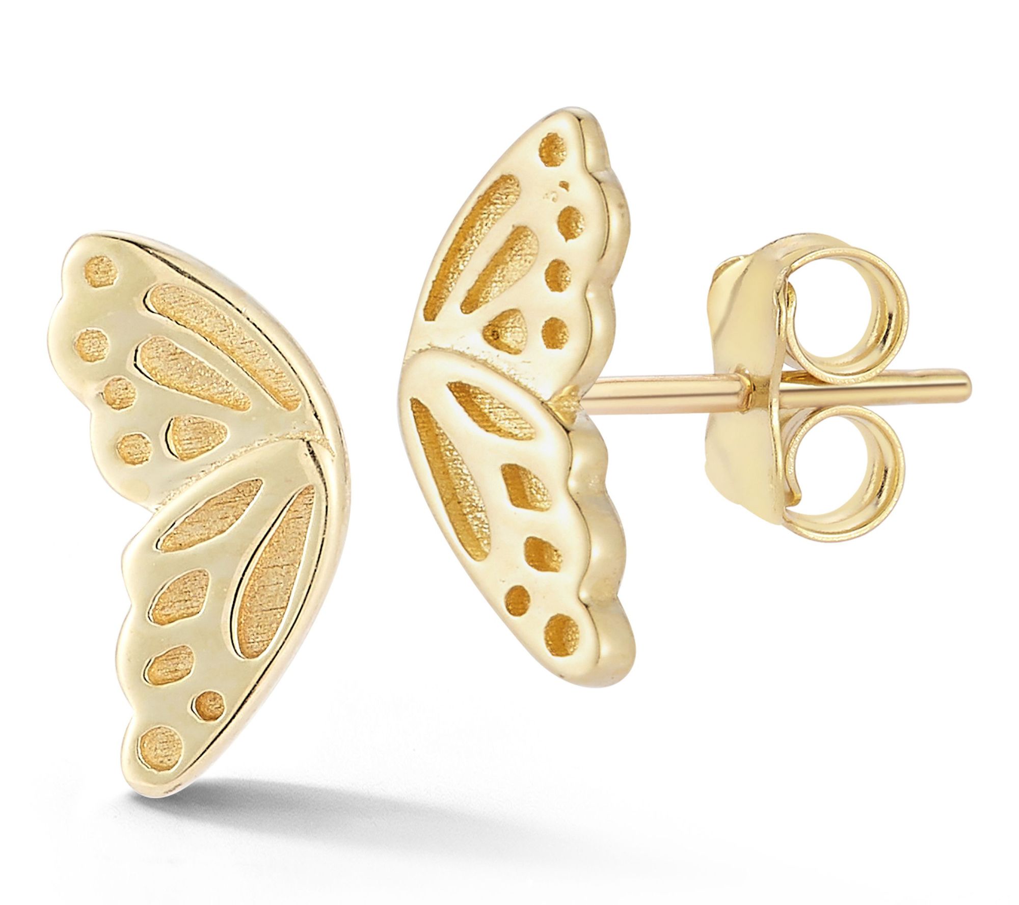 Luminosa Gold Butterfly Wings Stud Earrings, 14K