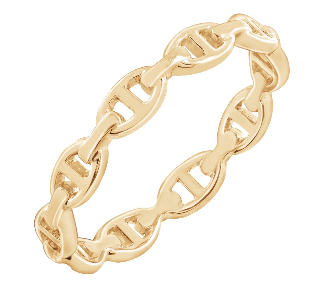 14K Gold Plated Marine Link Band Ring