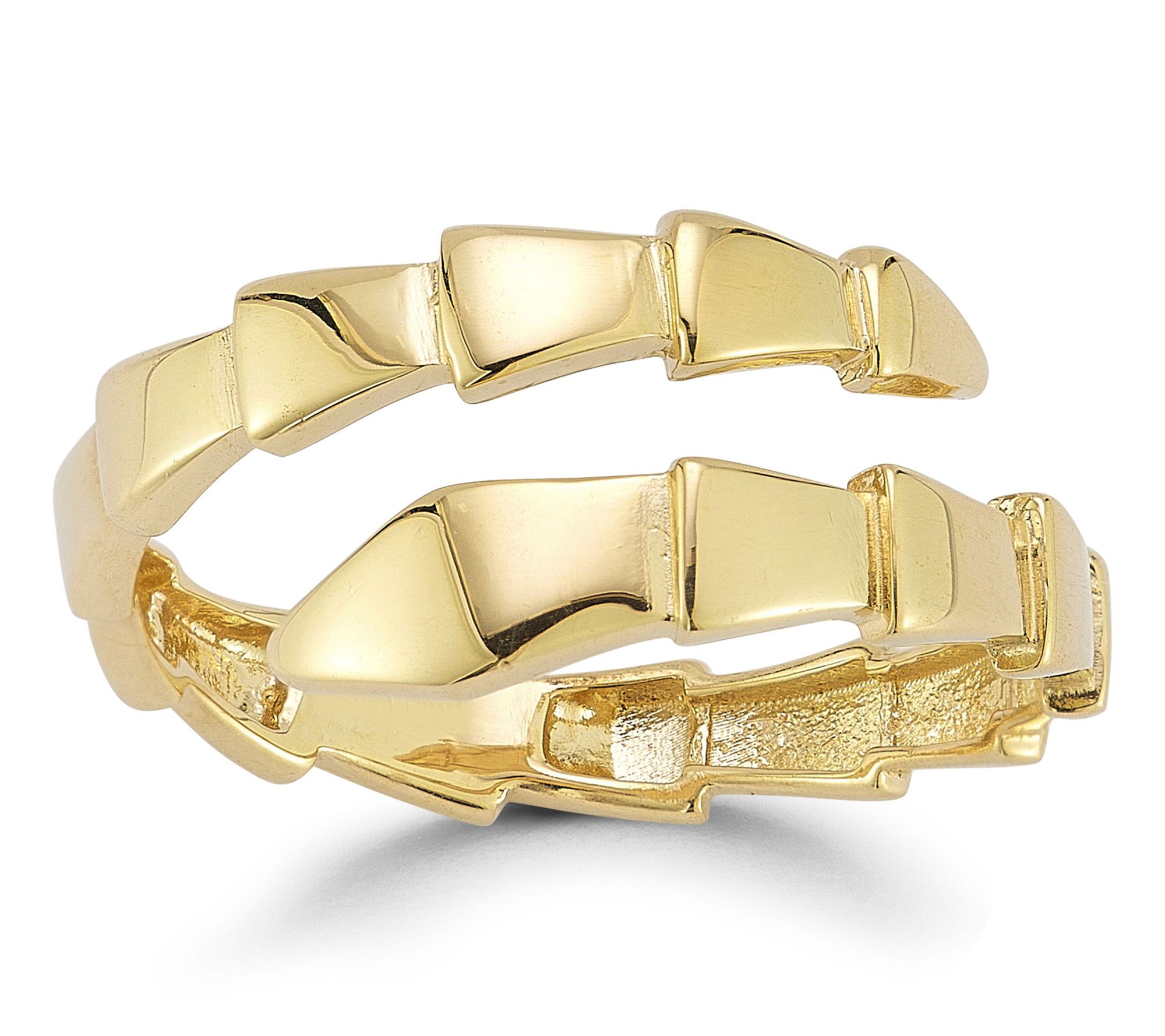 Italian Gold Tiled Snake Wrap Ring, 14K