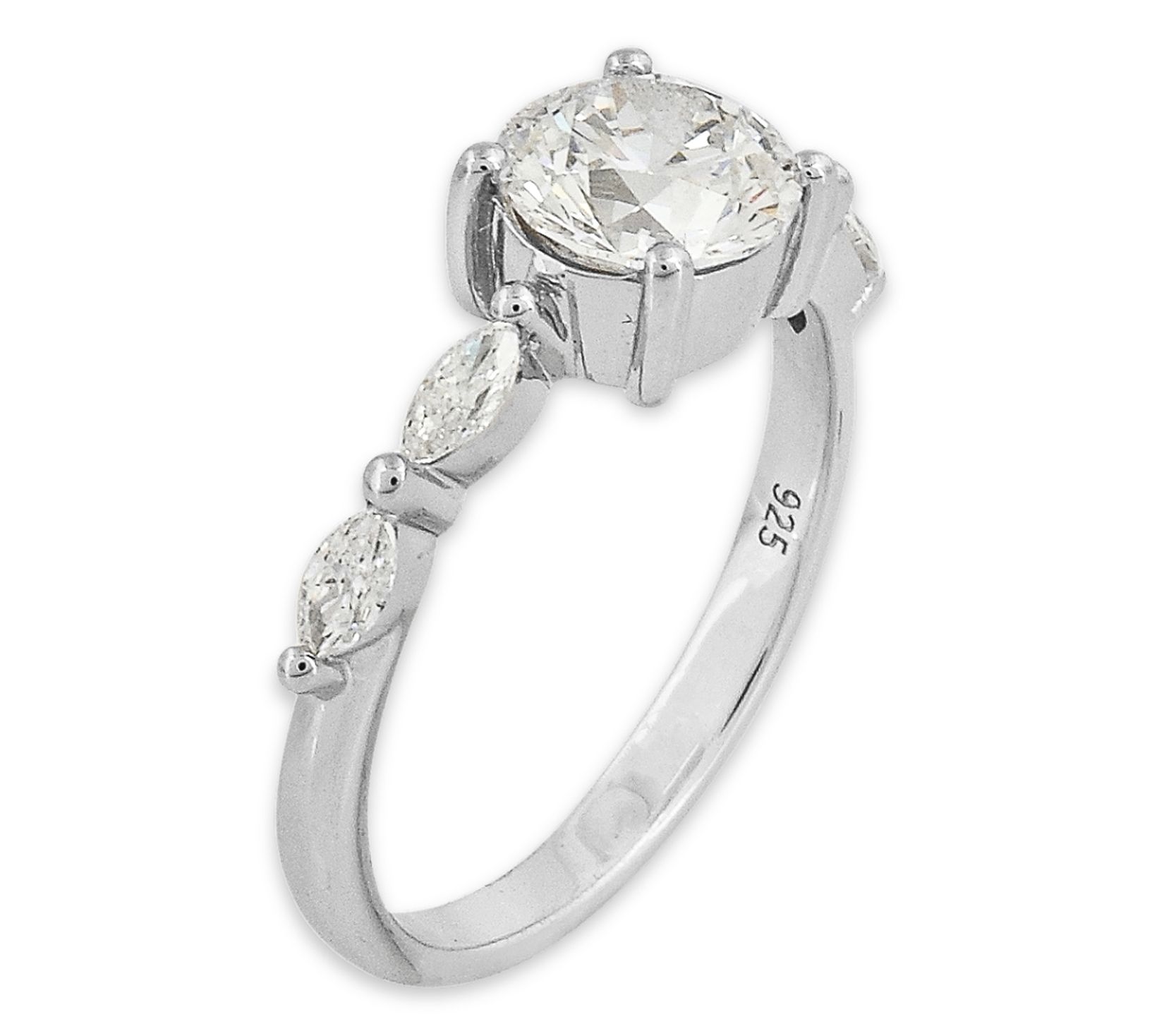 Dazzle Lab Grown Diamonds 1.55 cttw 5-Stone Rin g, Sterling