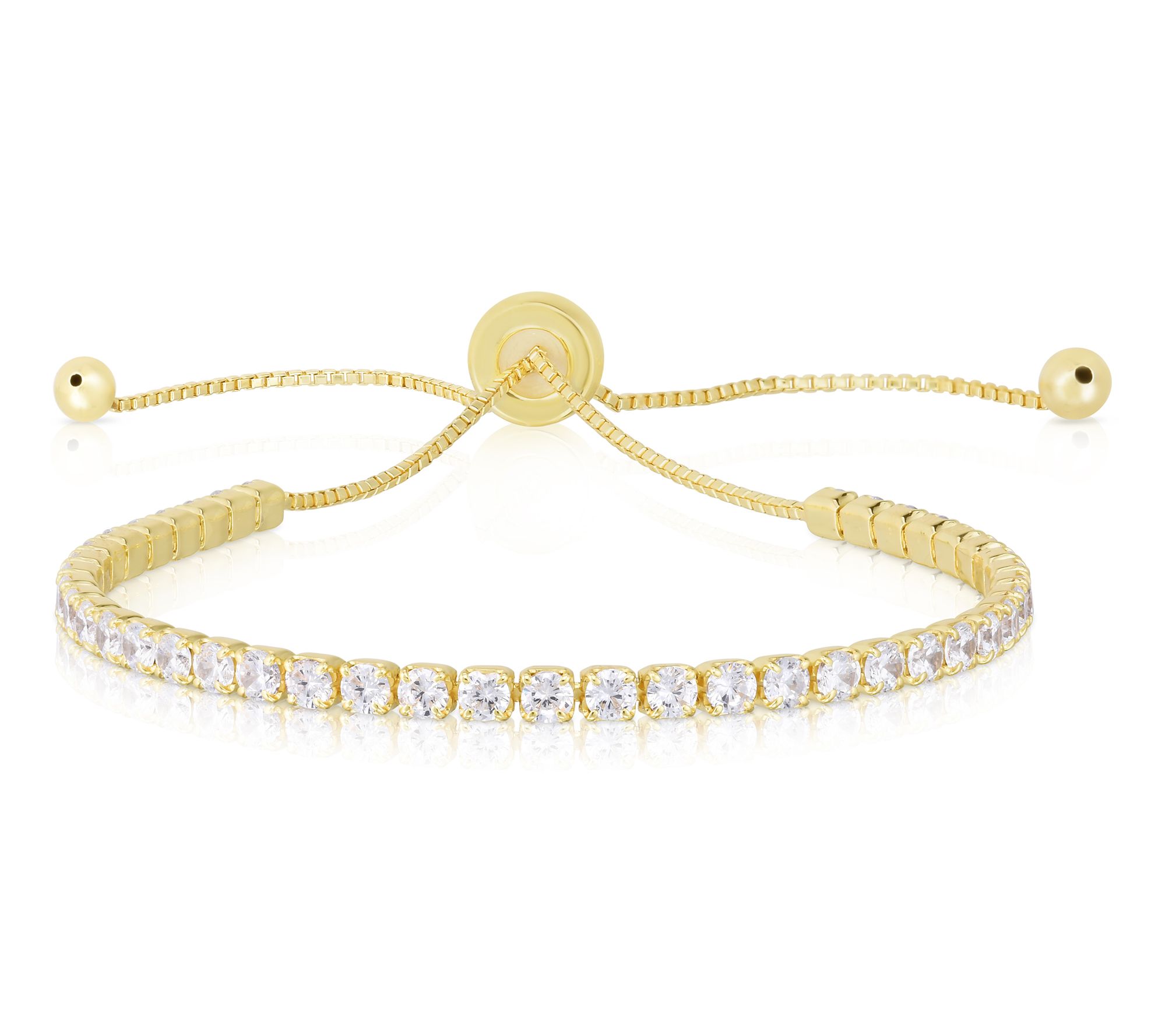 Sterlina Silver Pave Adjustable Tennis Bracelet, Sterling