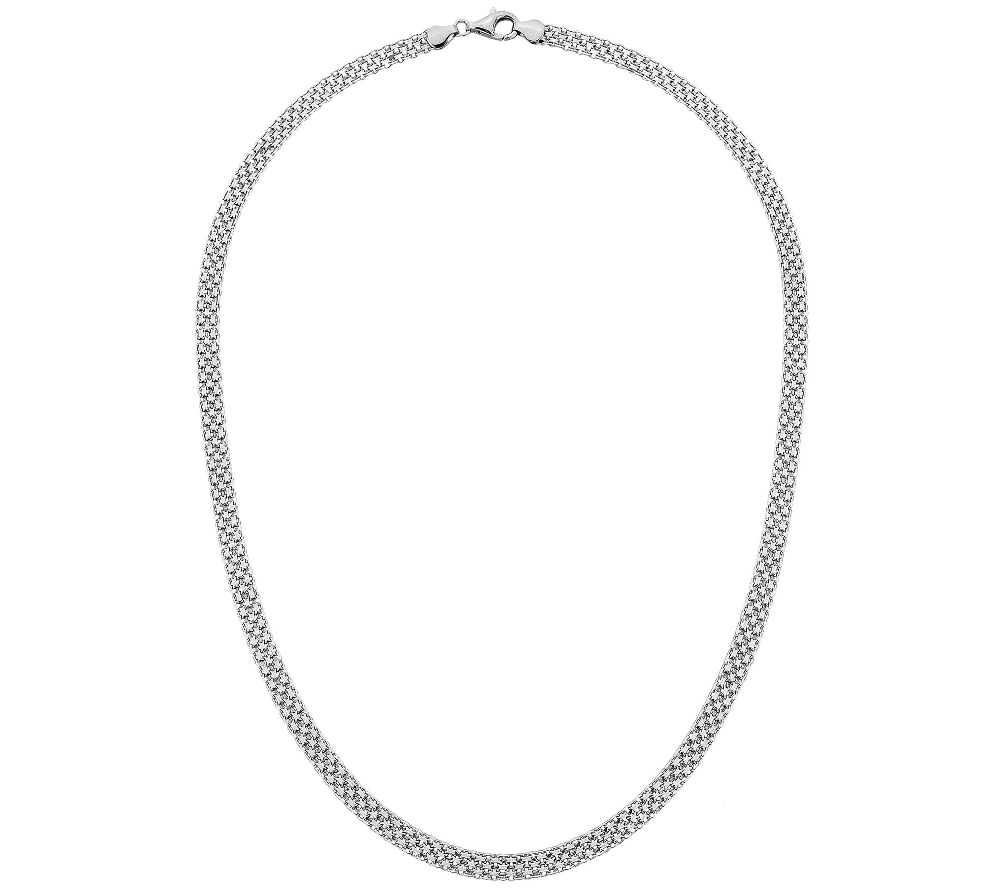 Silver Style 5mm Solid Bismarck Chain Necklace,Sterling