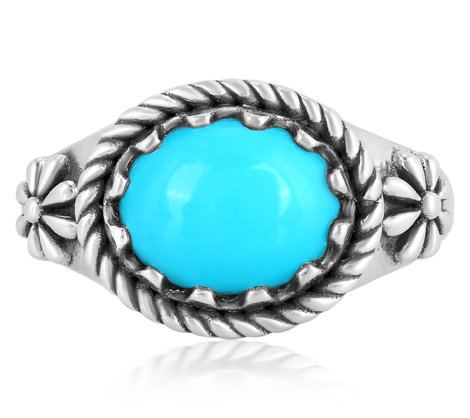 American West Sterling Silver Oval Turquoise Ring