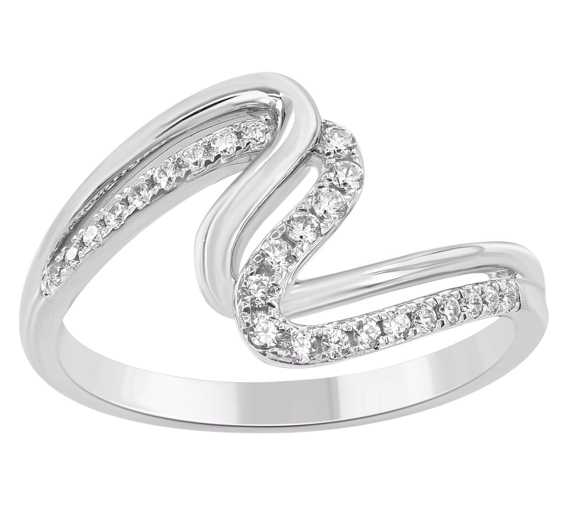 Accents By Affinity Wave Band Ring, Sterling Silver